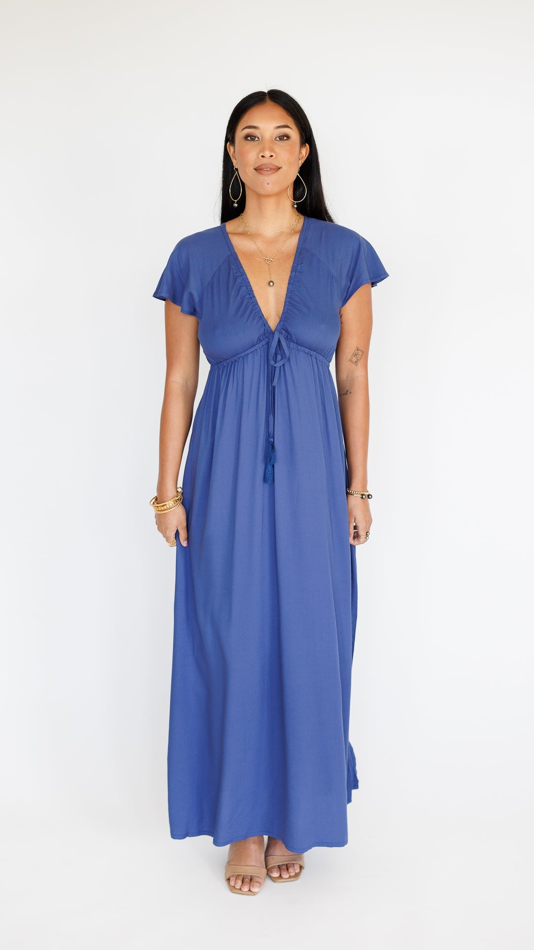 Leilani Dress / Steel Blue Khush Clothing