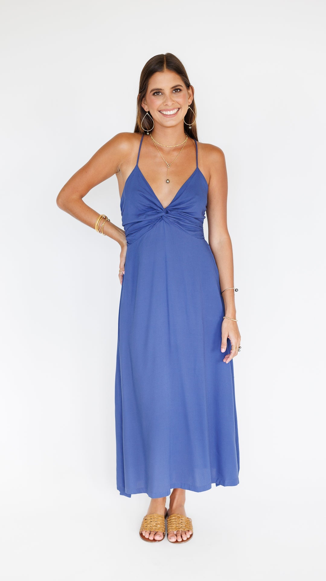 Lorena Dress / Steel Blue Khush Clothing