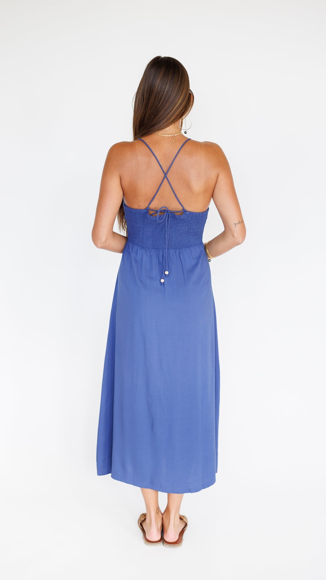 Lorena Dress / Steel Blue Khush Clothing