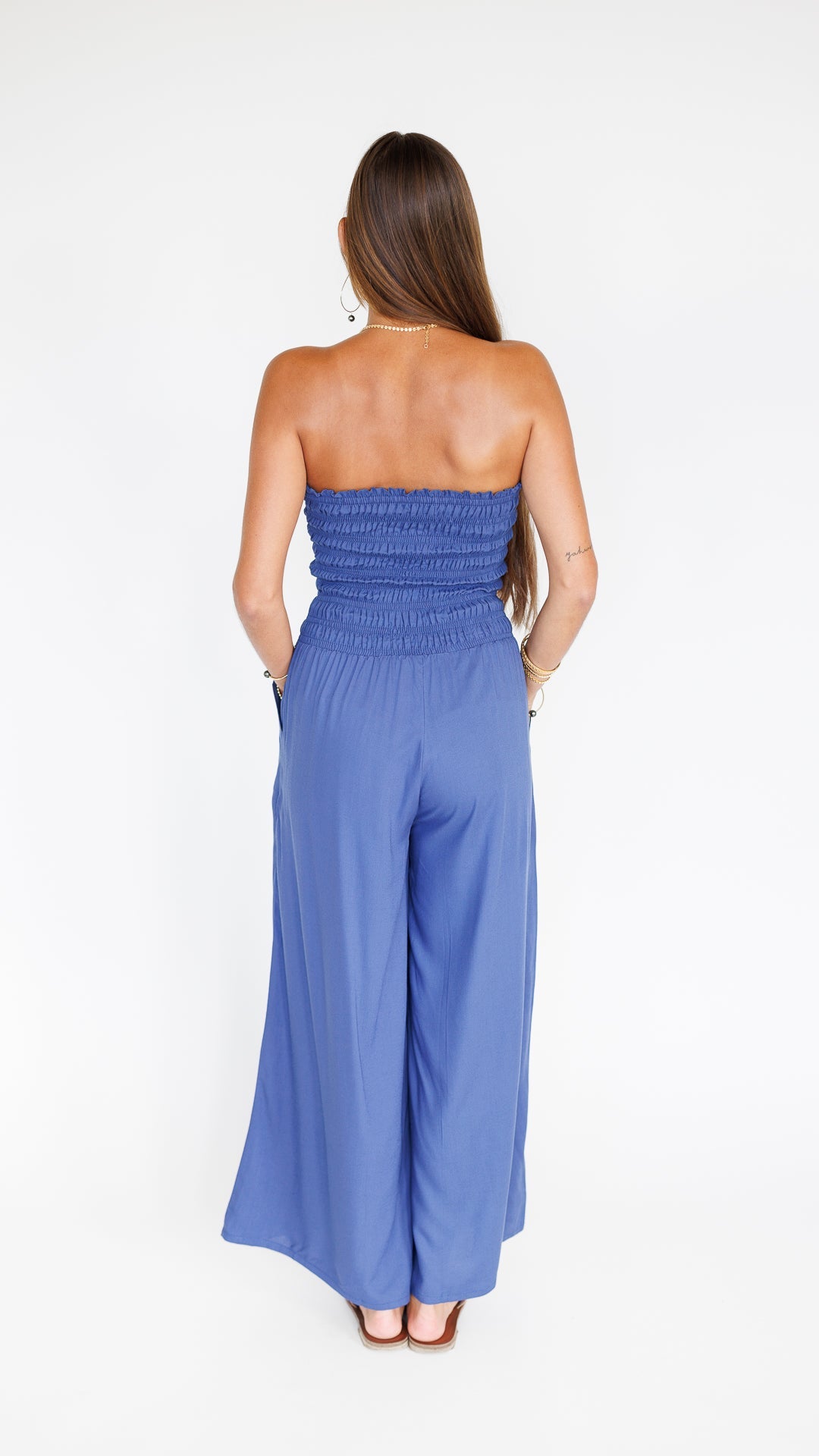 Lawai Jumpsuit / Steel Blue Khush Clothing
