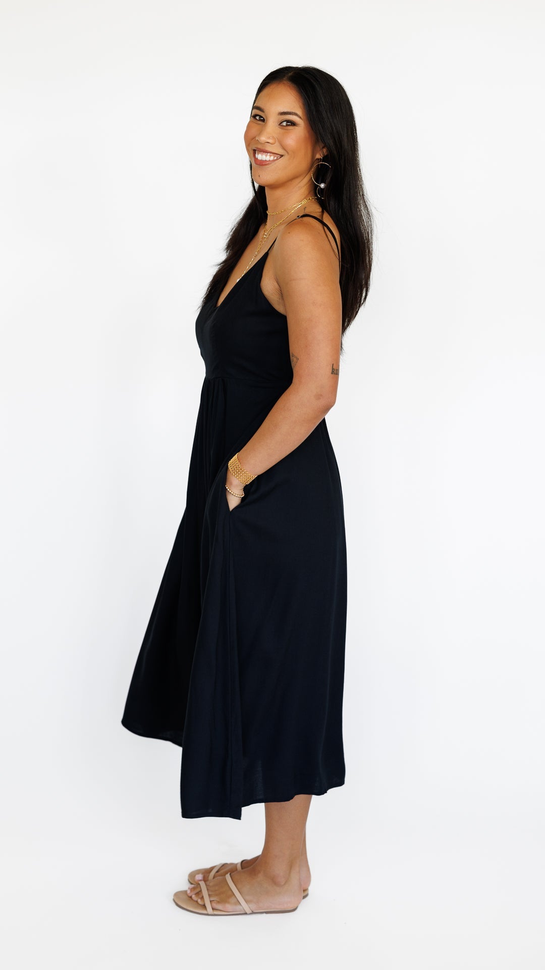 Sienna Dress / Solid Black Khush Clothing