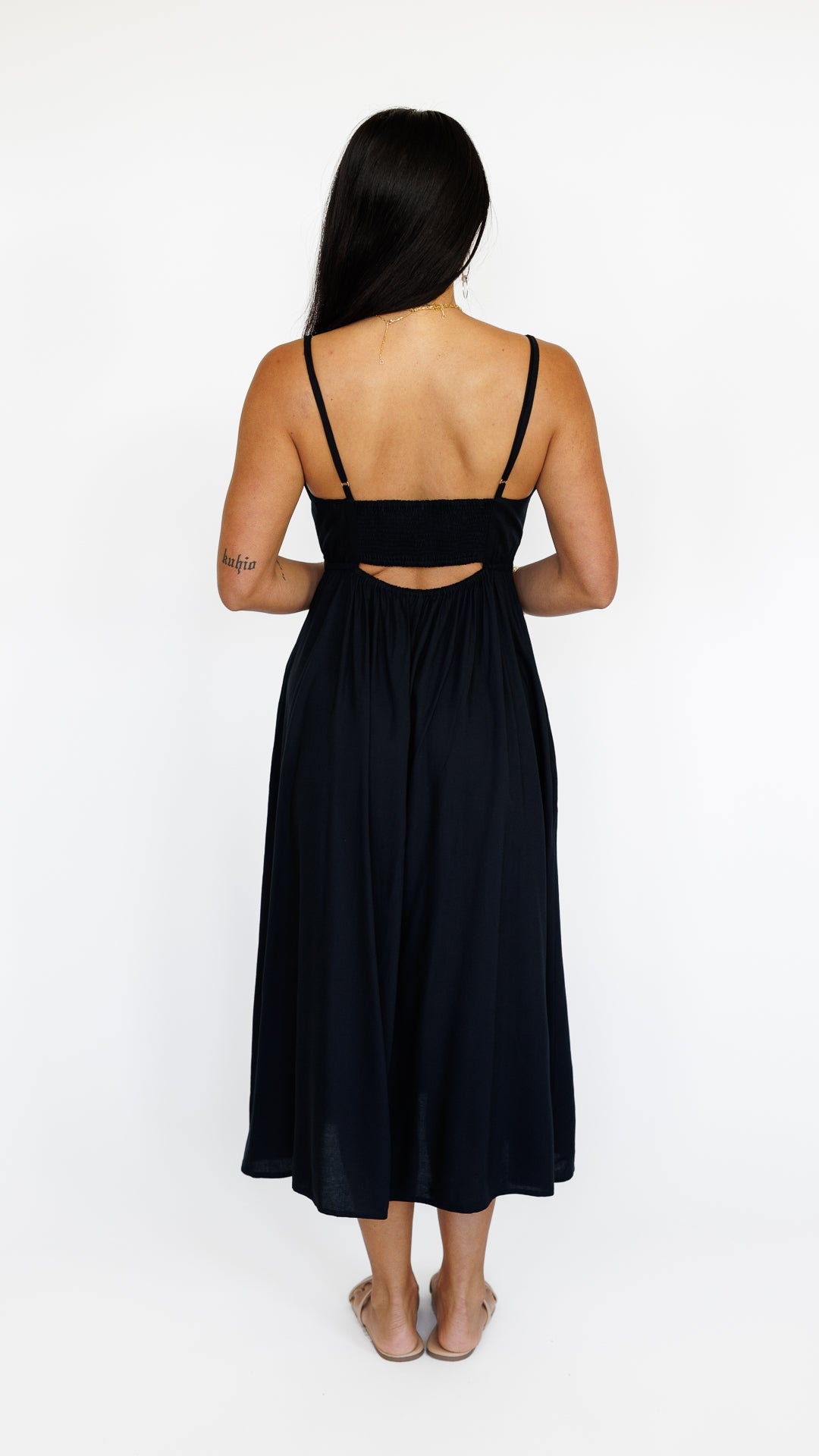 Sienna Dress / Solid Black Khush Clothing
