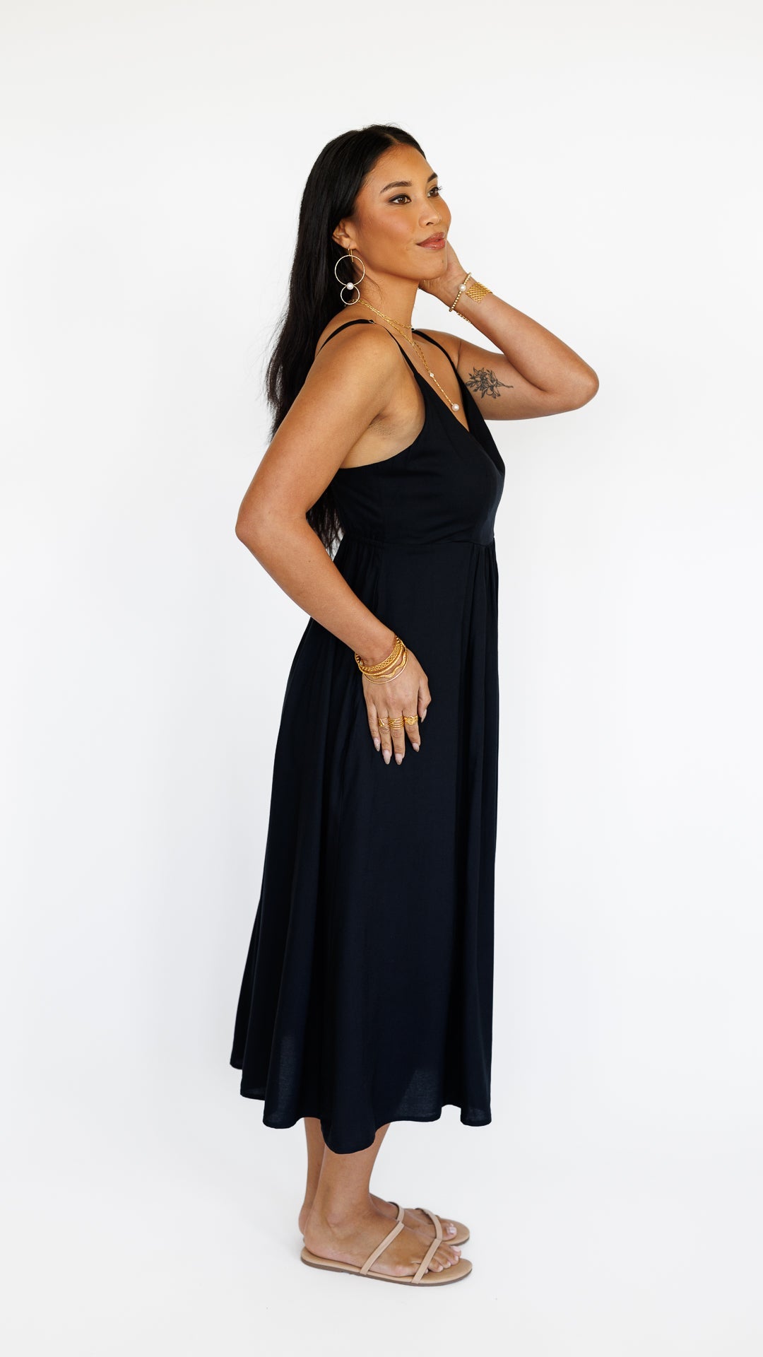 Sienna Dress / Solid Black Khush Clothing