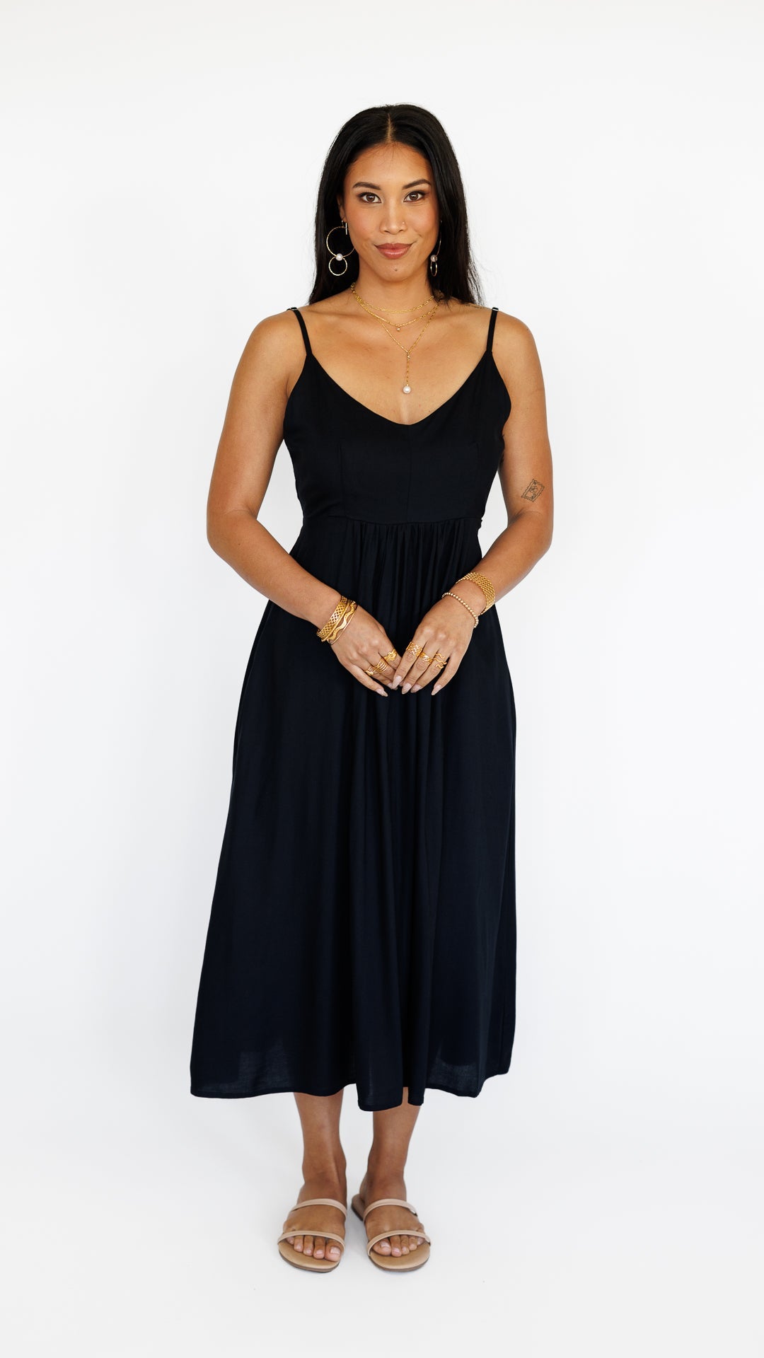 Sienna Dress / Solid Black Khush Clothing