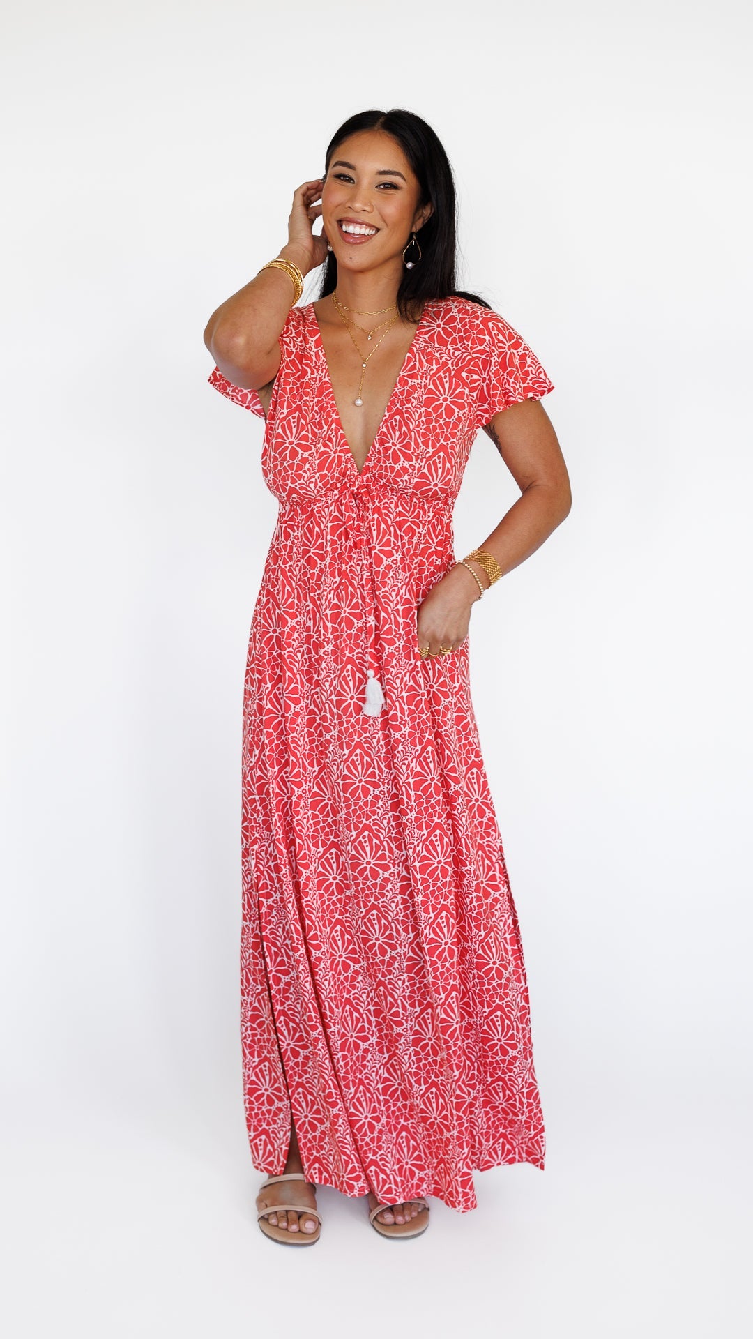 Leilani Dress / Magnolia Coral Khush Clothing