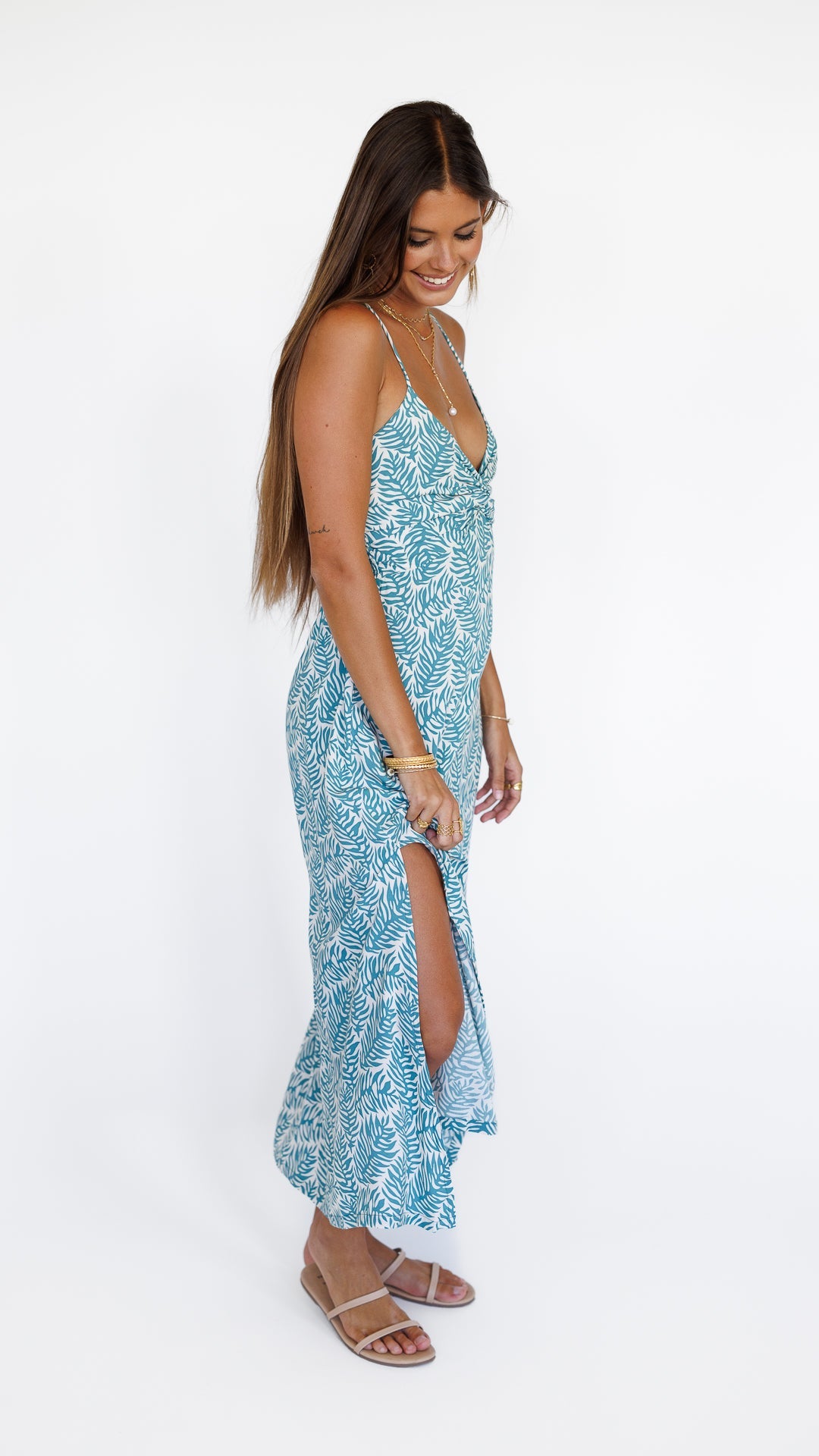 Lorena Dress / Olinda Teal Khush Clothing