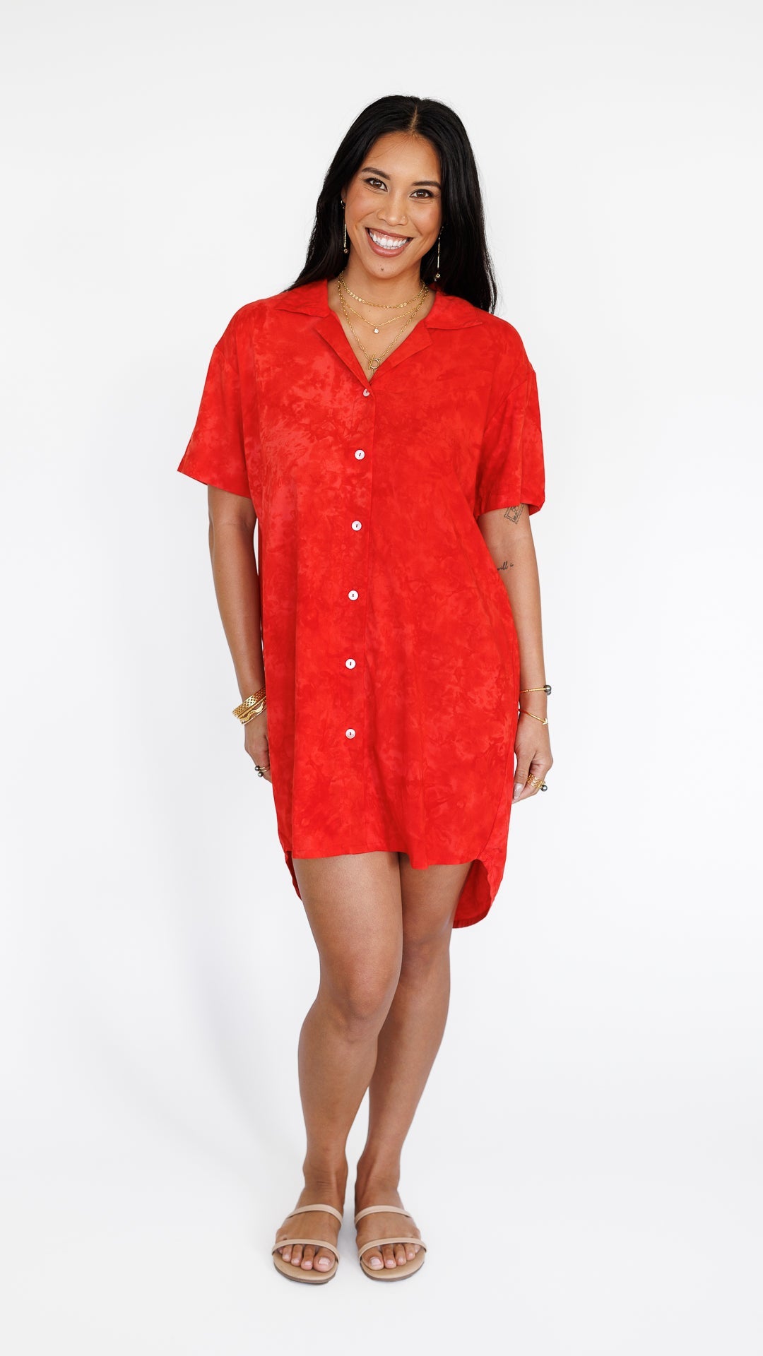 Maui Shirt Dress / Hazy Coral Khush Clothing