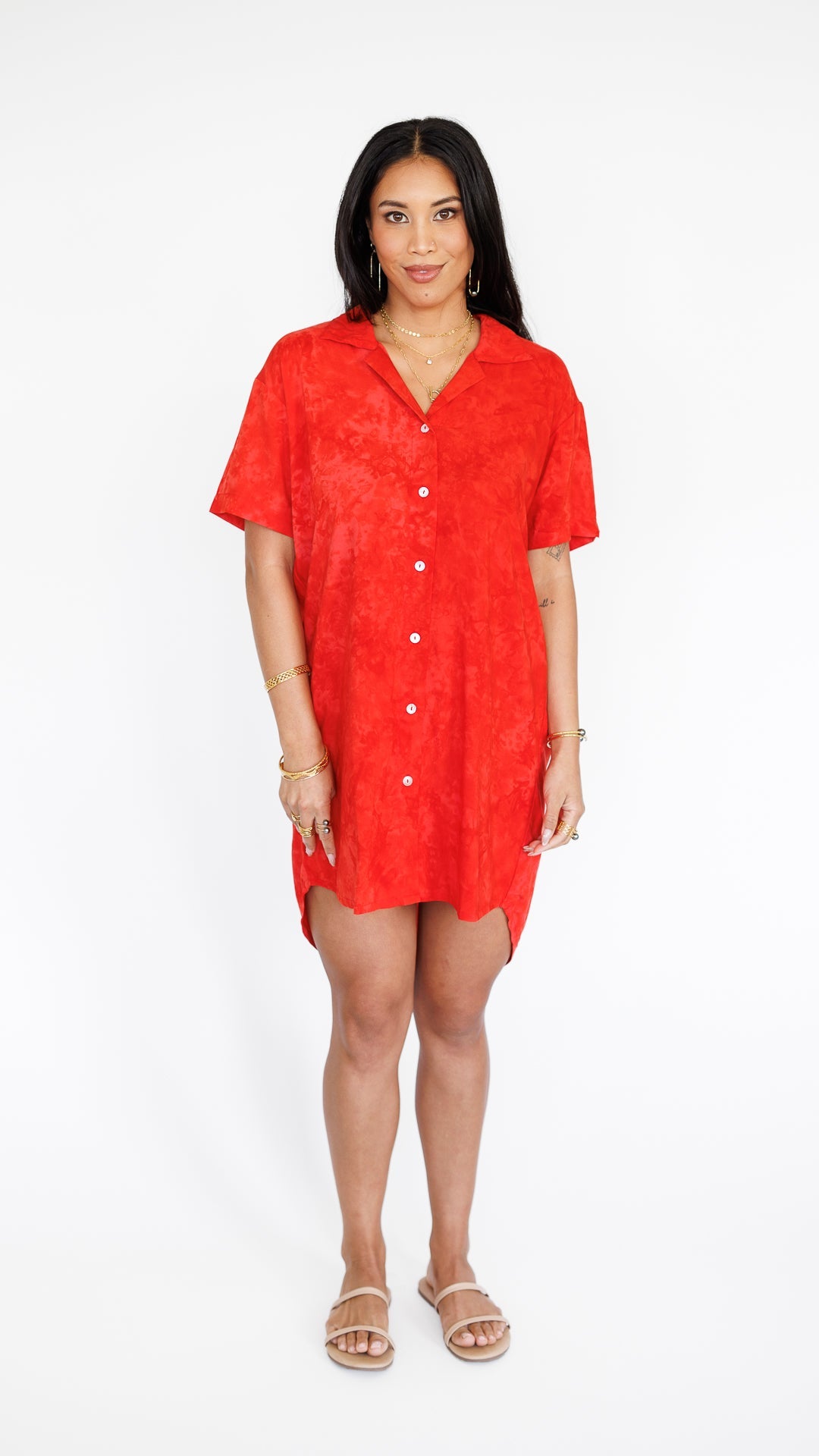 Maui Shirt Dress / Hazy Coral Khush Clothing