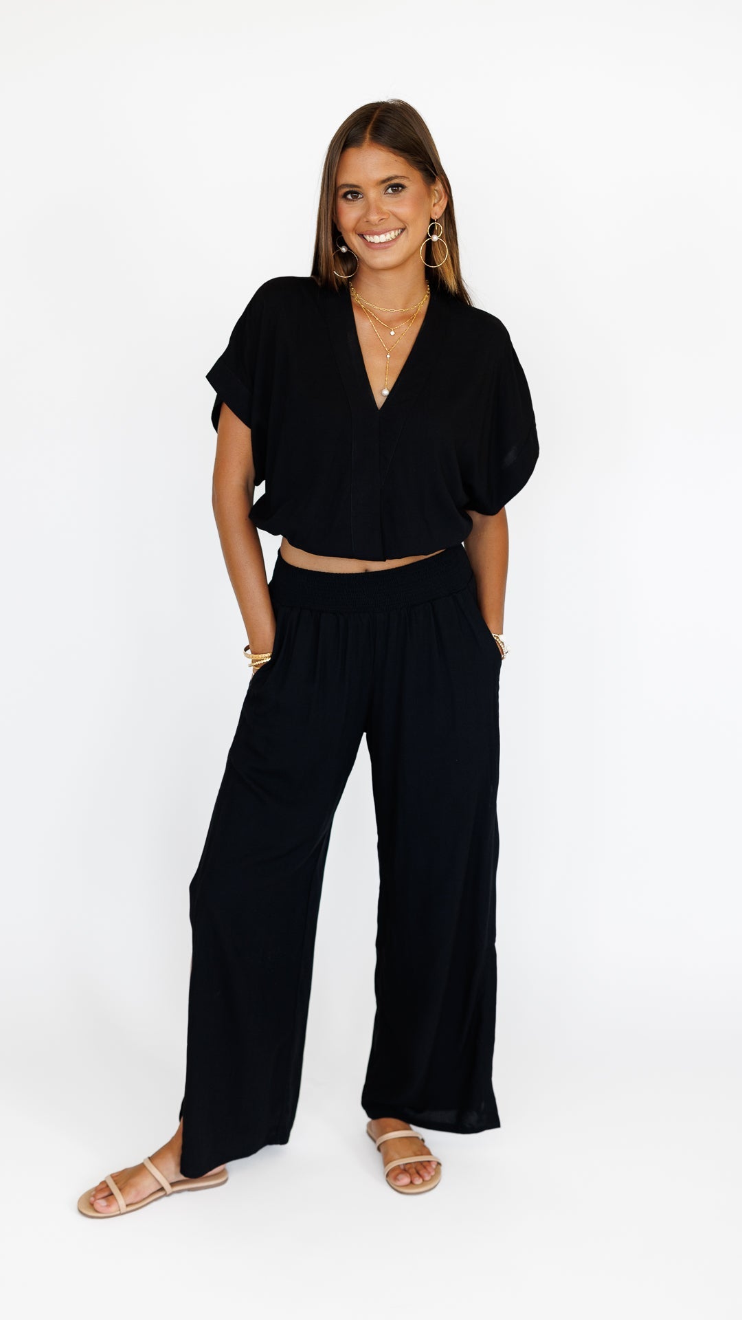 Amelia Top / Solid Black Khush Clothing