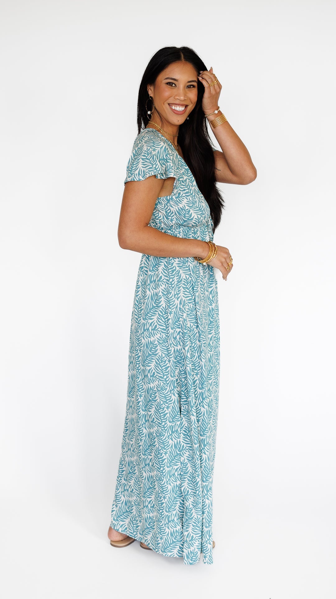 Leilani Dress / Olinda Teal Khush Clothing