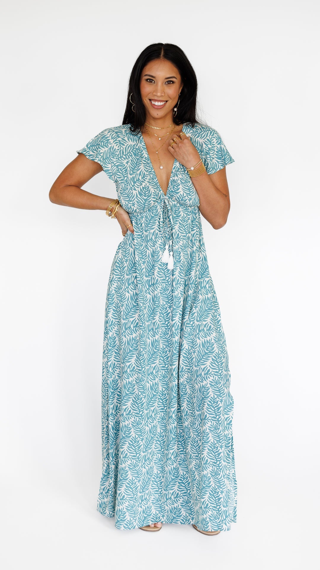 Leilani Dress / Olinda Teal Khush Clothing