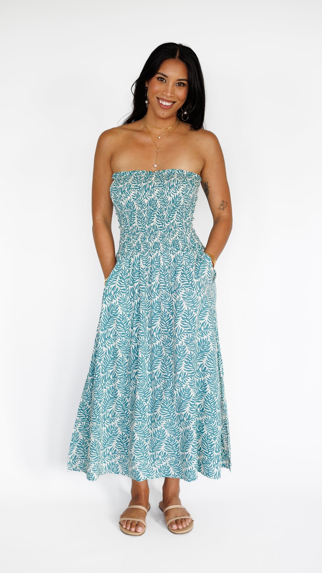 Paige Dress / Olinda Teal Khush Clothing