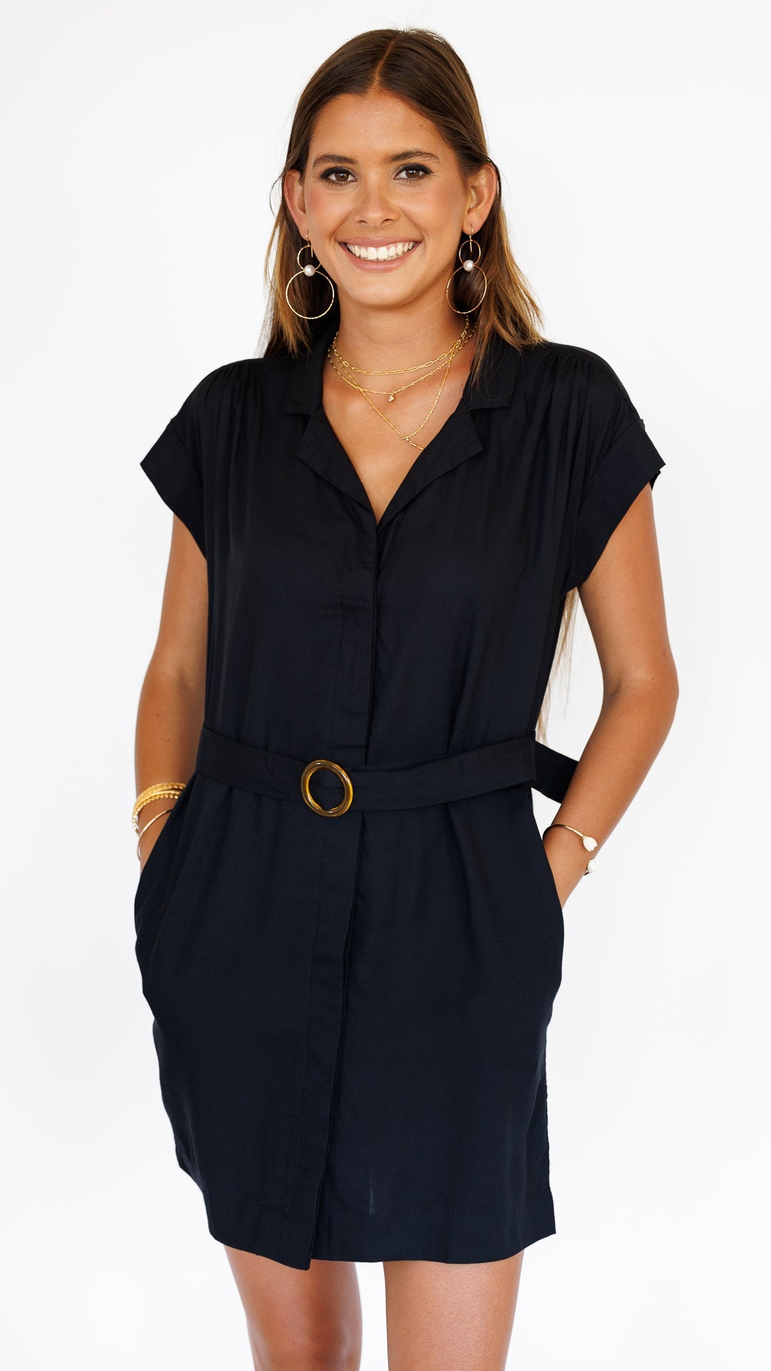 Aurora Dress / Solid Black Khush Clothing