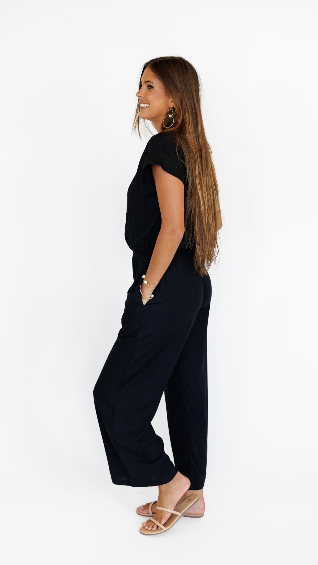 Chloe Jumpsuit / Solid Black Khush Clothing