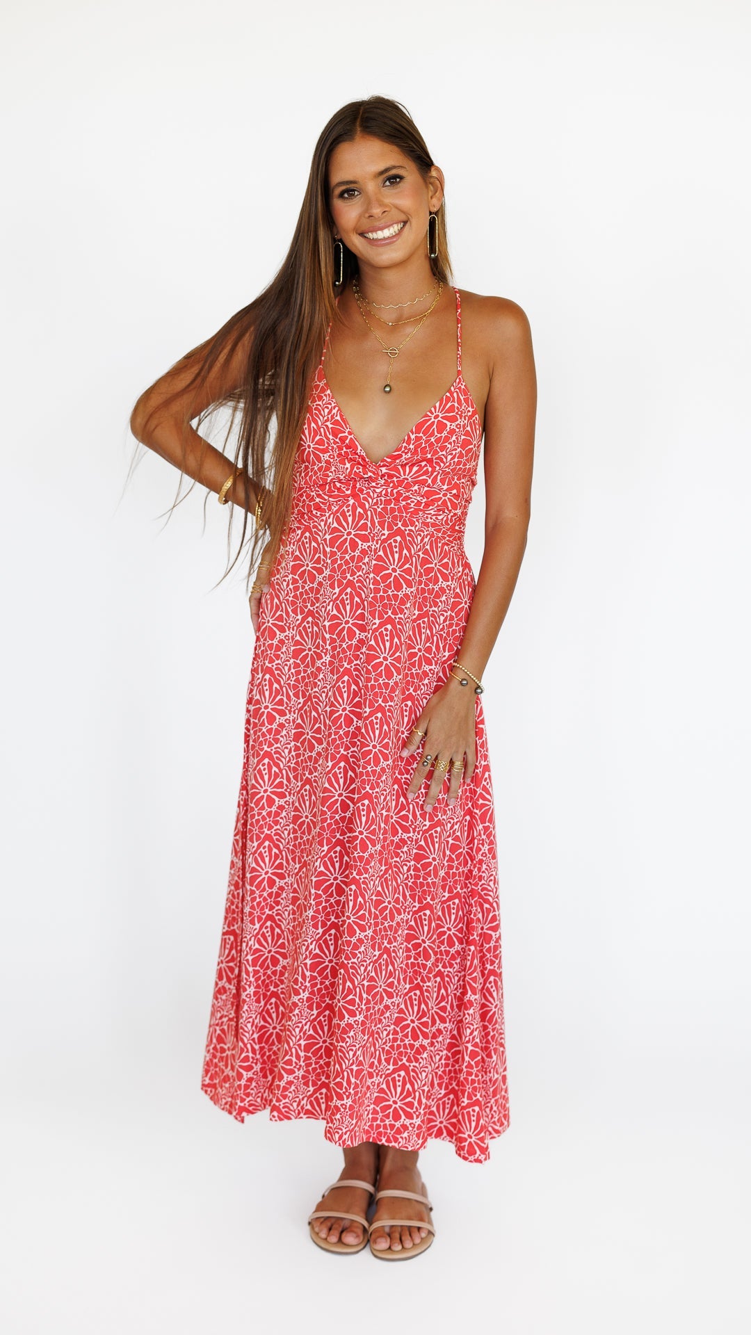 Lorena Dress / Magnolia Coral Khush Clothing