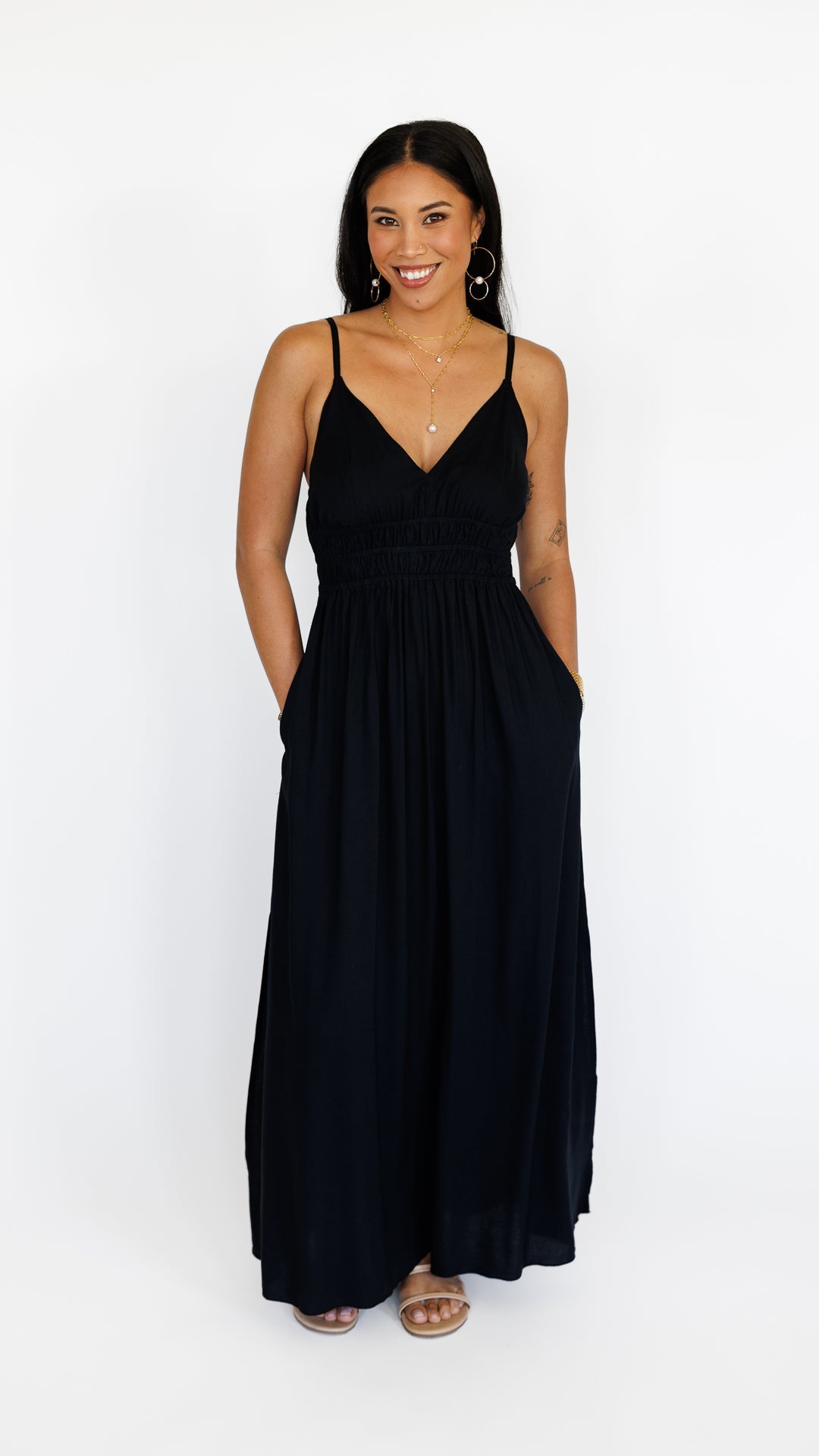 Manihi Dress / Solid Black Khush Clothing