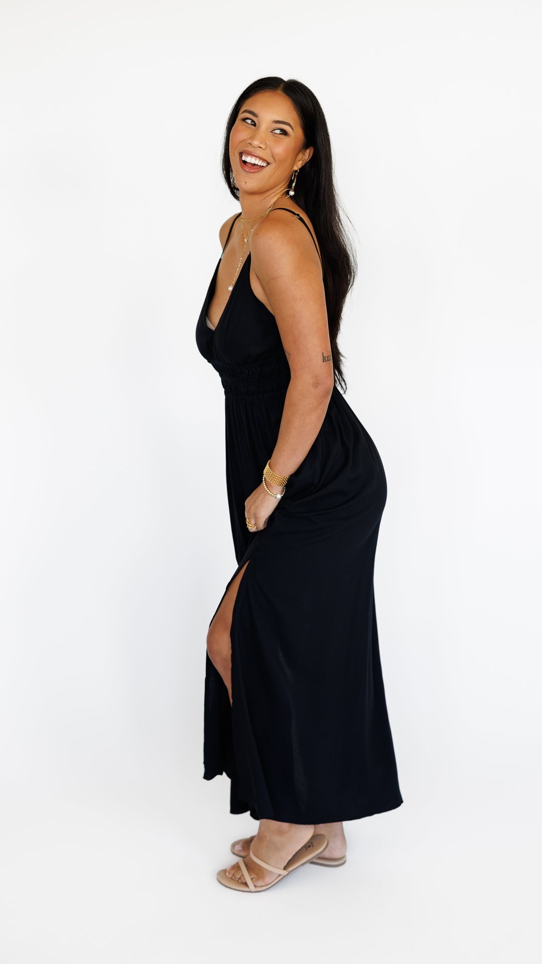 Manihi Dress / Solid Black Khush Clothing