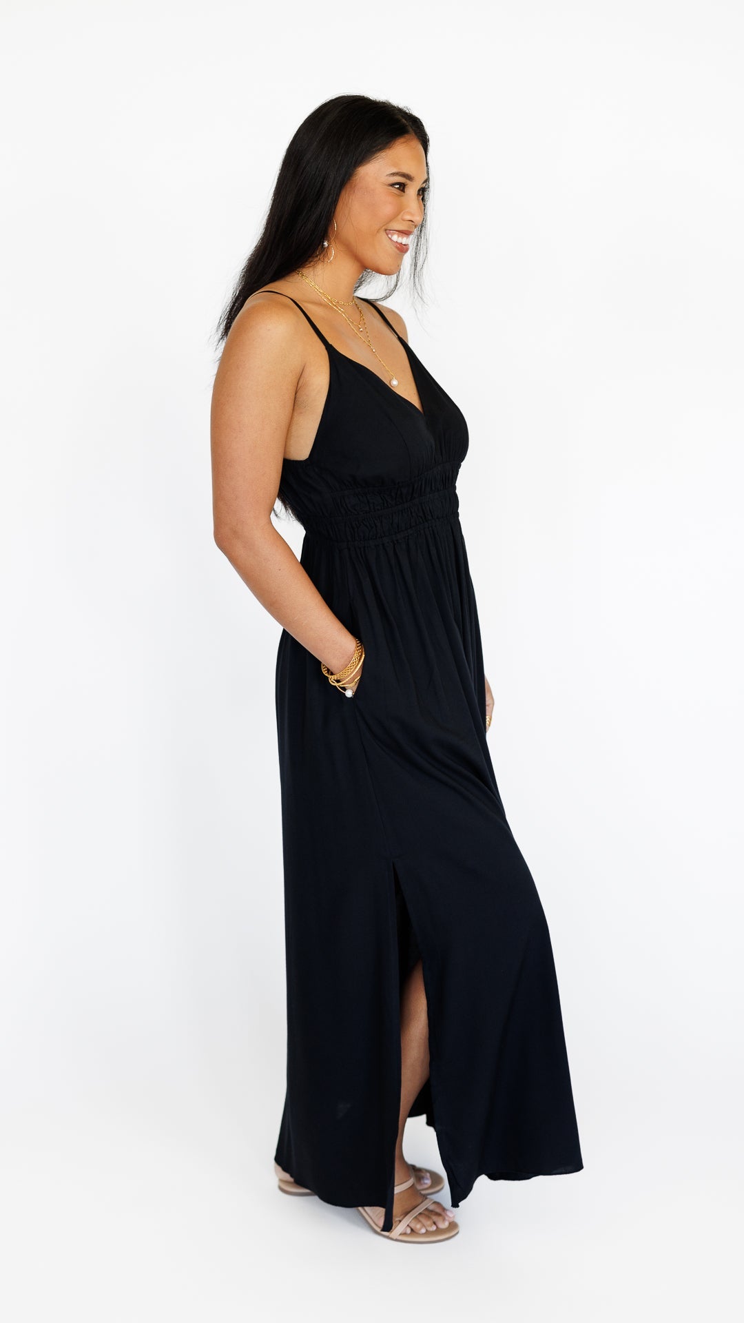 Manihi Dress / Solid Black Khush Clothing