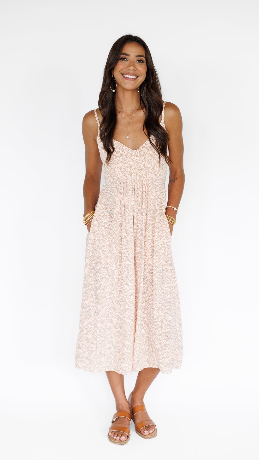 knee length dresses for ladies SIENNA MIDI IN NEUTRAL FOREST