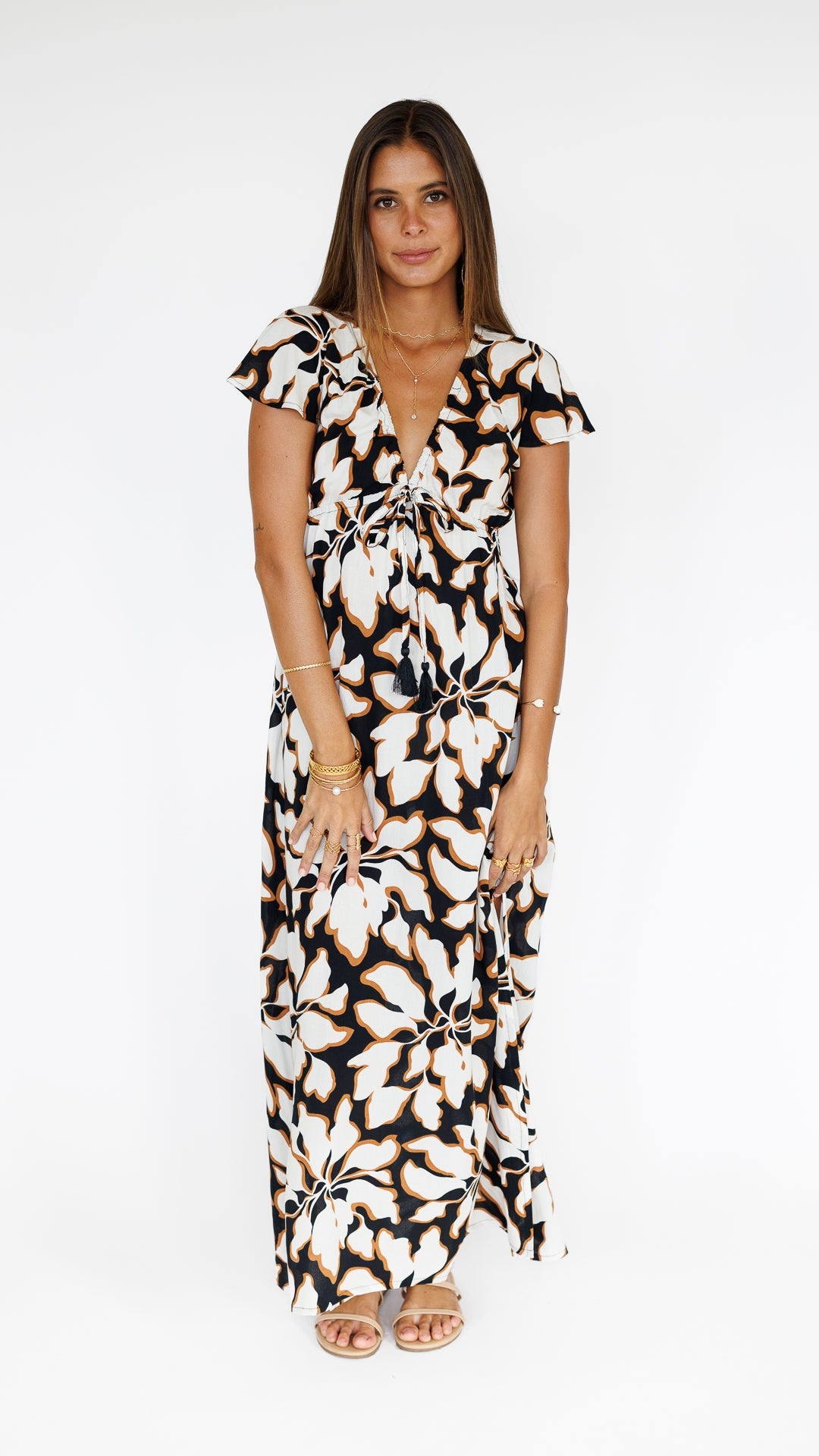 Leilani Dress / Bronze Blossom Khush Clothing