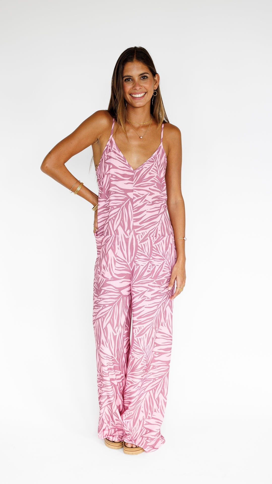 Pretty In Palms / Haiku Jumpsuit / Misty Mauve KEANI APPAREL