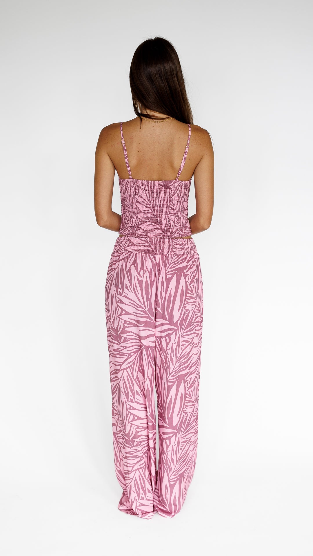 Pretty in Palms / Makena Resort Pant / Misty Mauve KEANI APPAREL