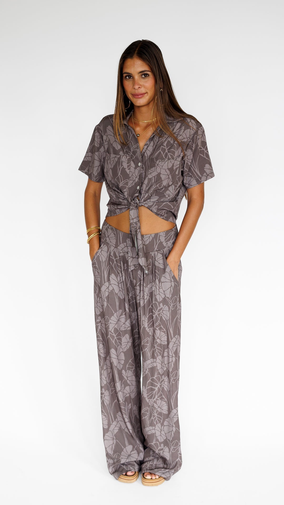 Kalo Patch / Hele Tie-Top / Earth KEANI APPAREL