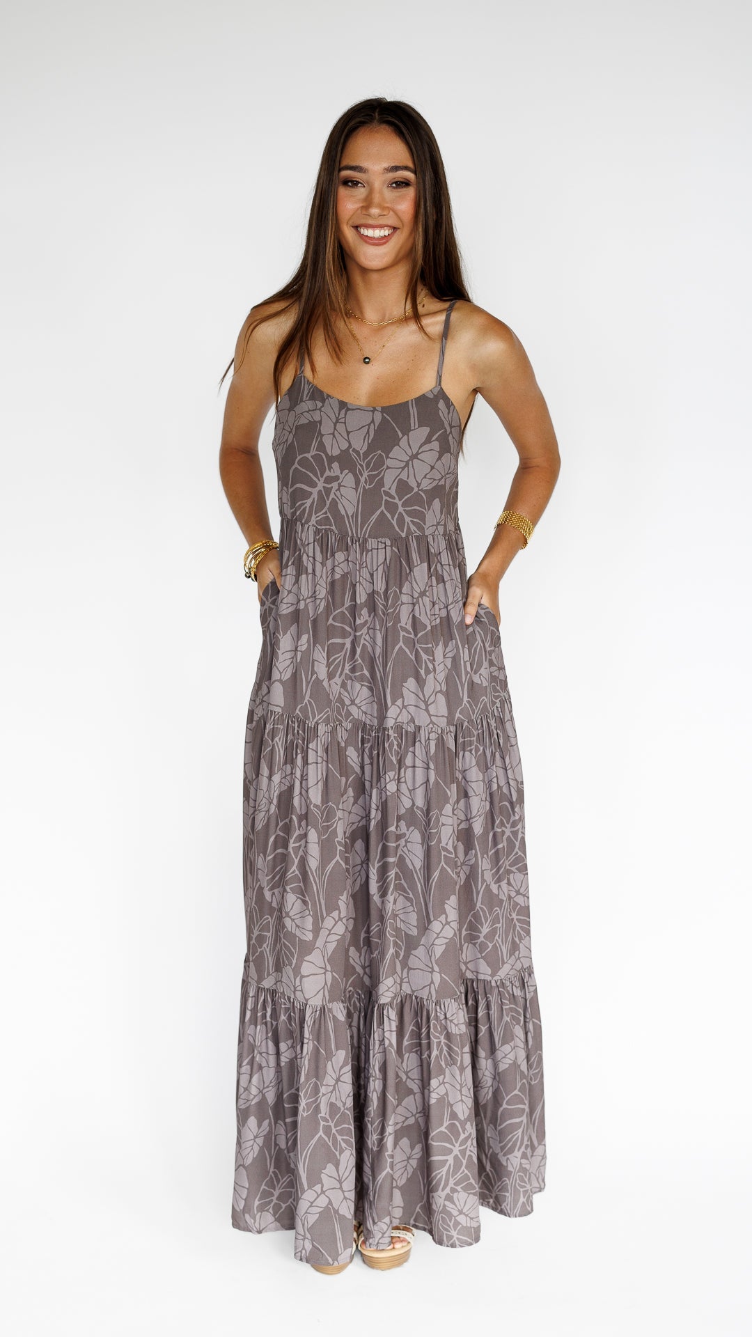 Kalo Patch / Haleiwa Maxi Dress/ Earth KEANI APPAREL