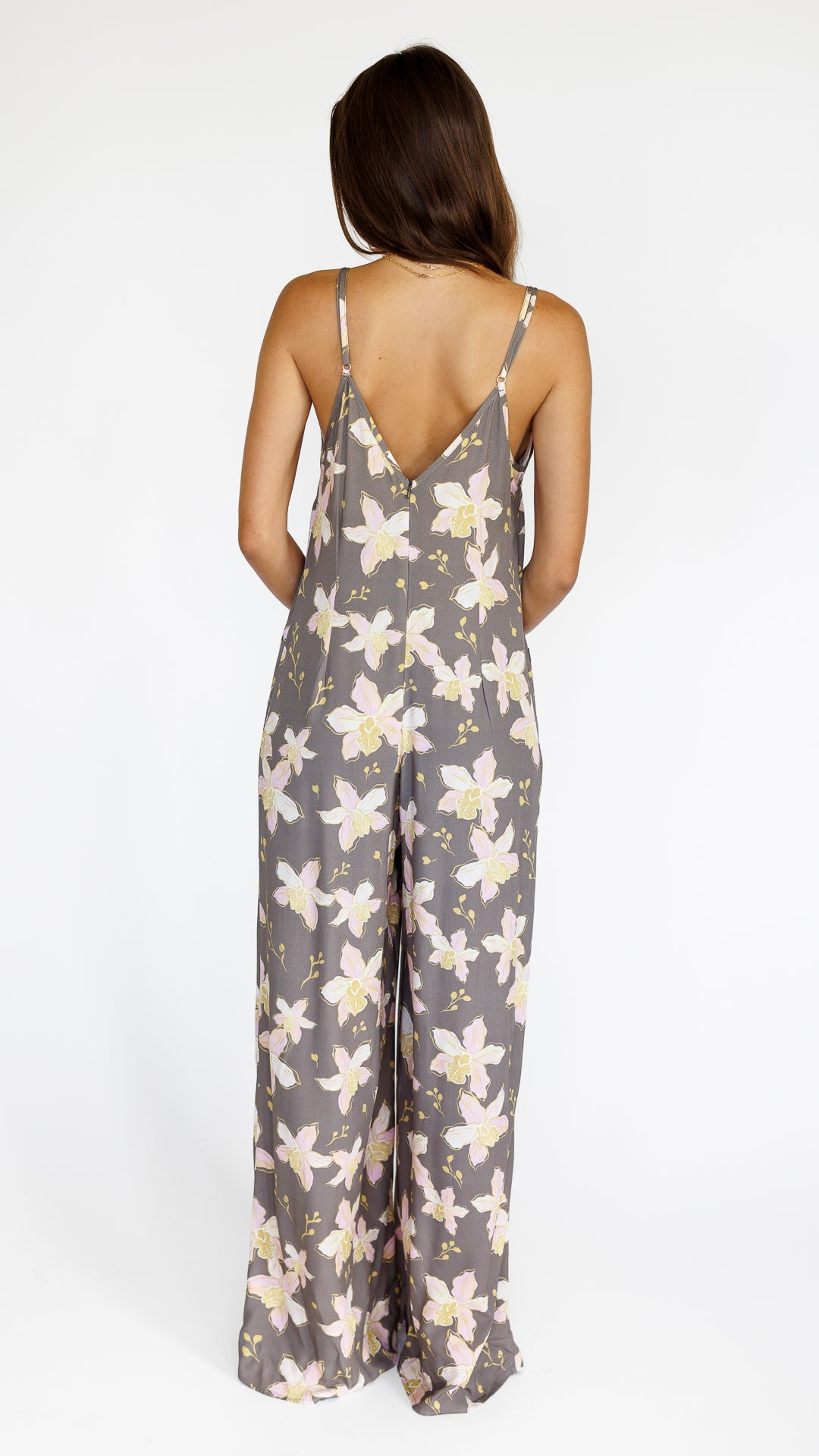 Orchid Blooms / Haiku Jumpsuit / Coconut Husk KEANI APPAREL