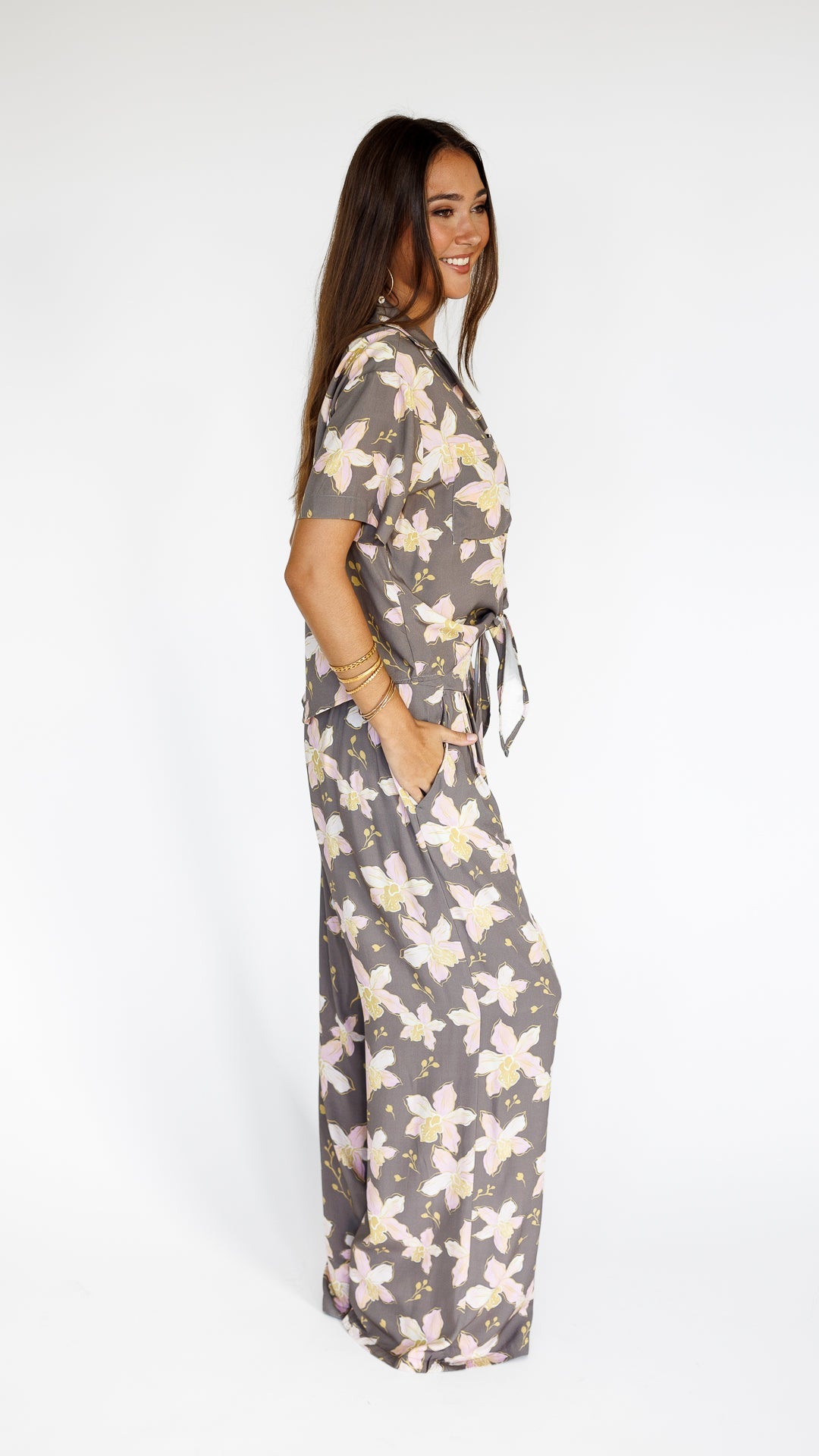 Orchid Blooms / Hele Tie-Top / Coconut Husk KEANI APPAREL