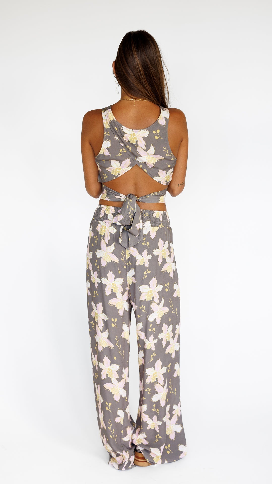 Orchid Blooms / Makena Resort Pant / Coconut Husk KEANI APPAREL