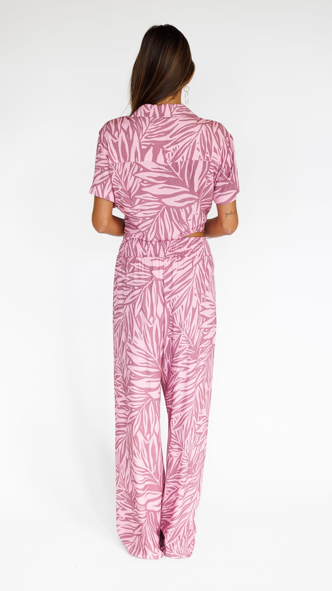 Pretty In Palms / Hele Tie-Top / Misty Mauve KEANI APPAREL