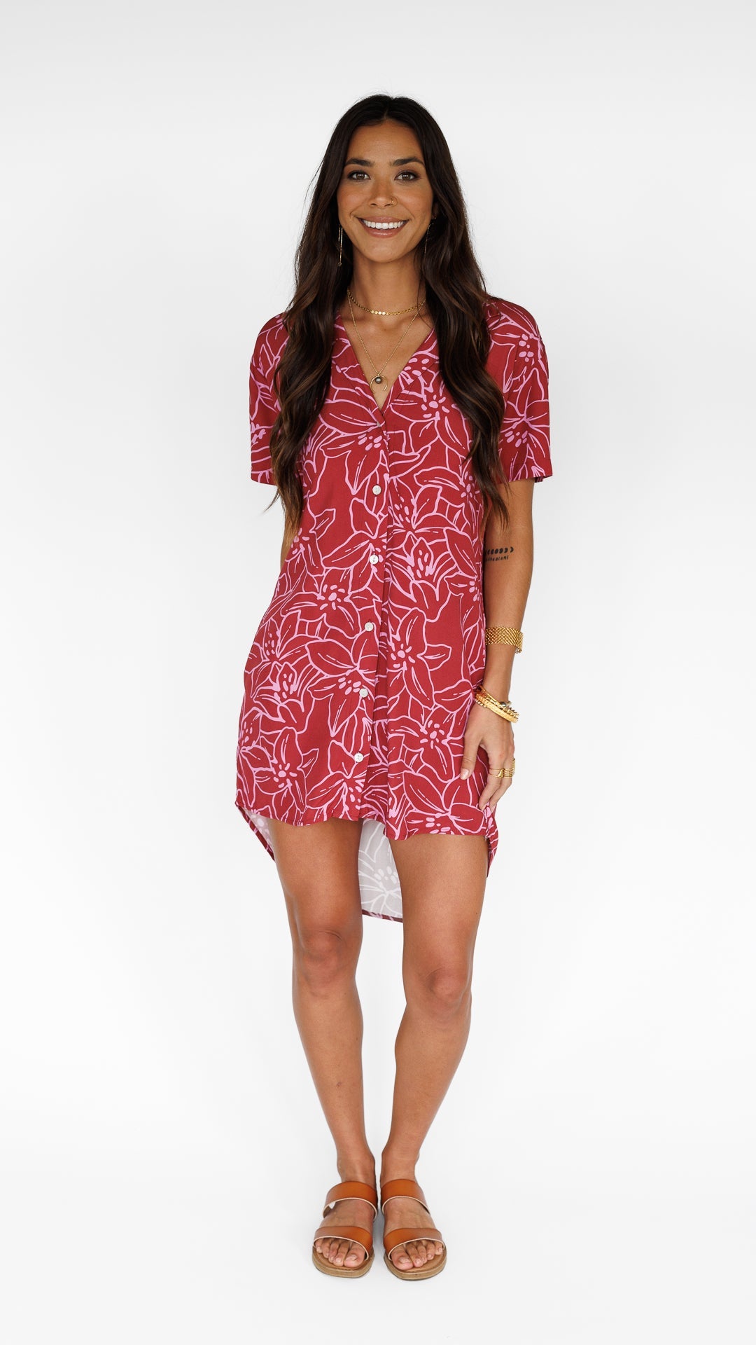 Lilinoe / Paia Shirt Dress / Dragon Fruit KEANI APPAREL