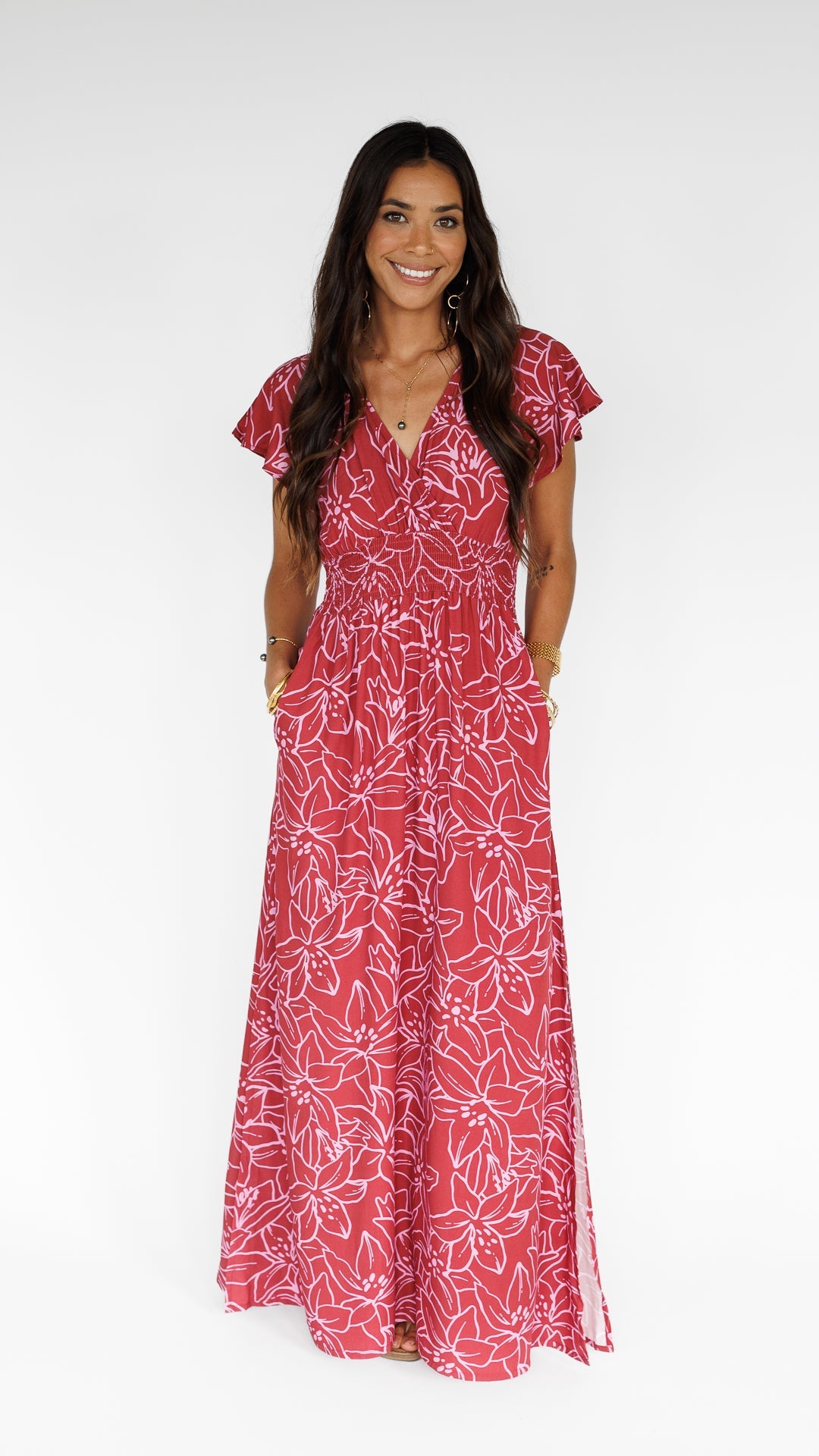 Lilinoe / Moana Maxi Dress / Dragon Fruit KEANI APPAREL