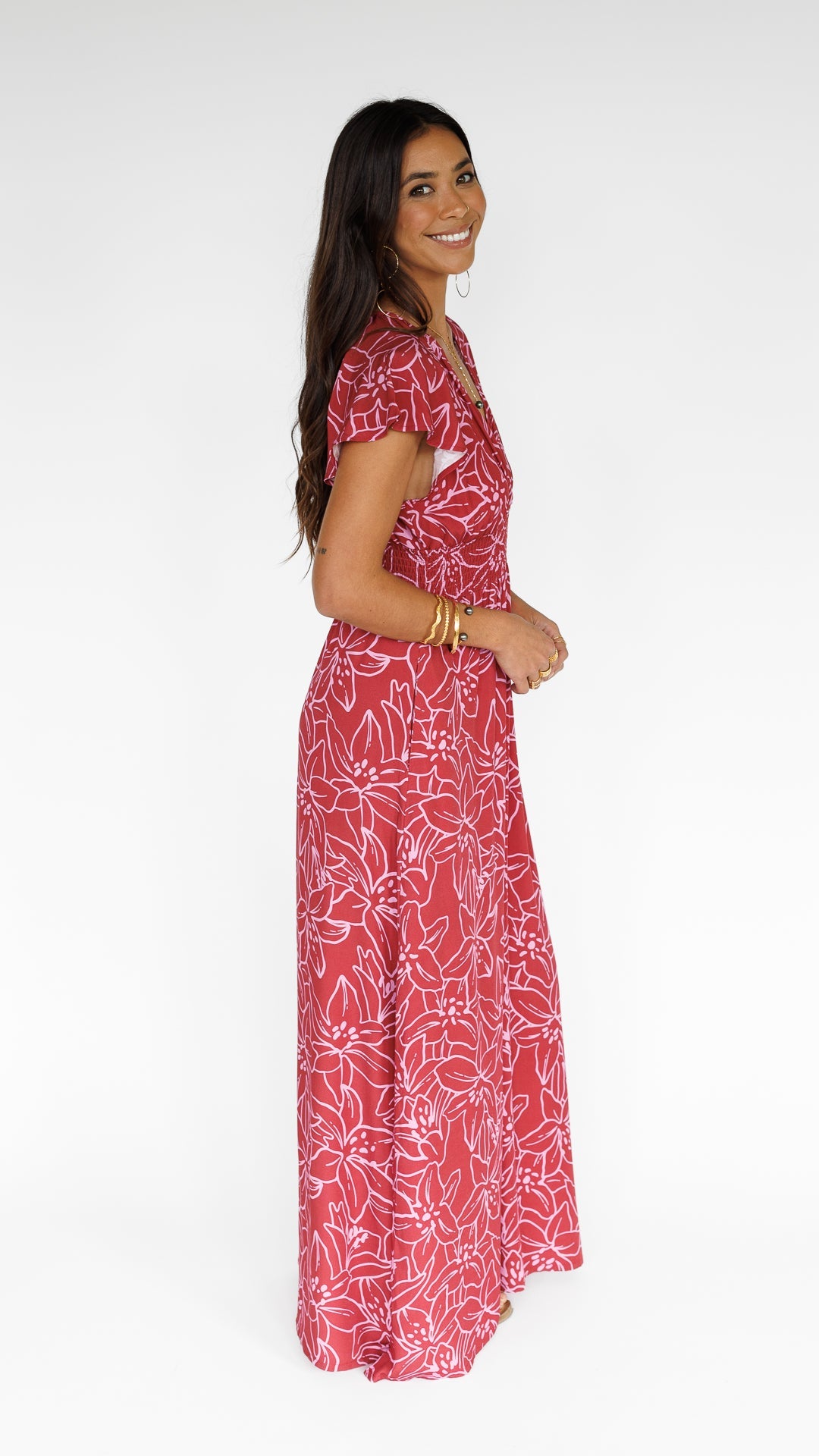 Lilinoe / Moana Maxi Dress / Dragon Fruit KEANI APPAREL