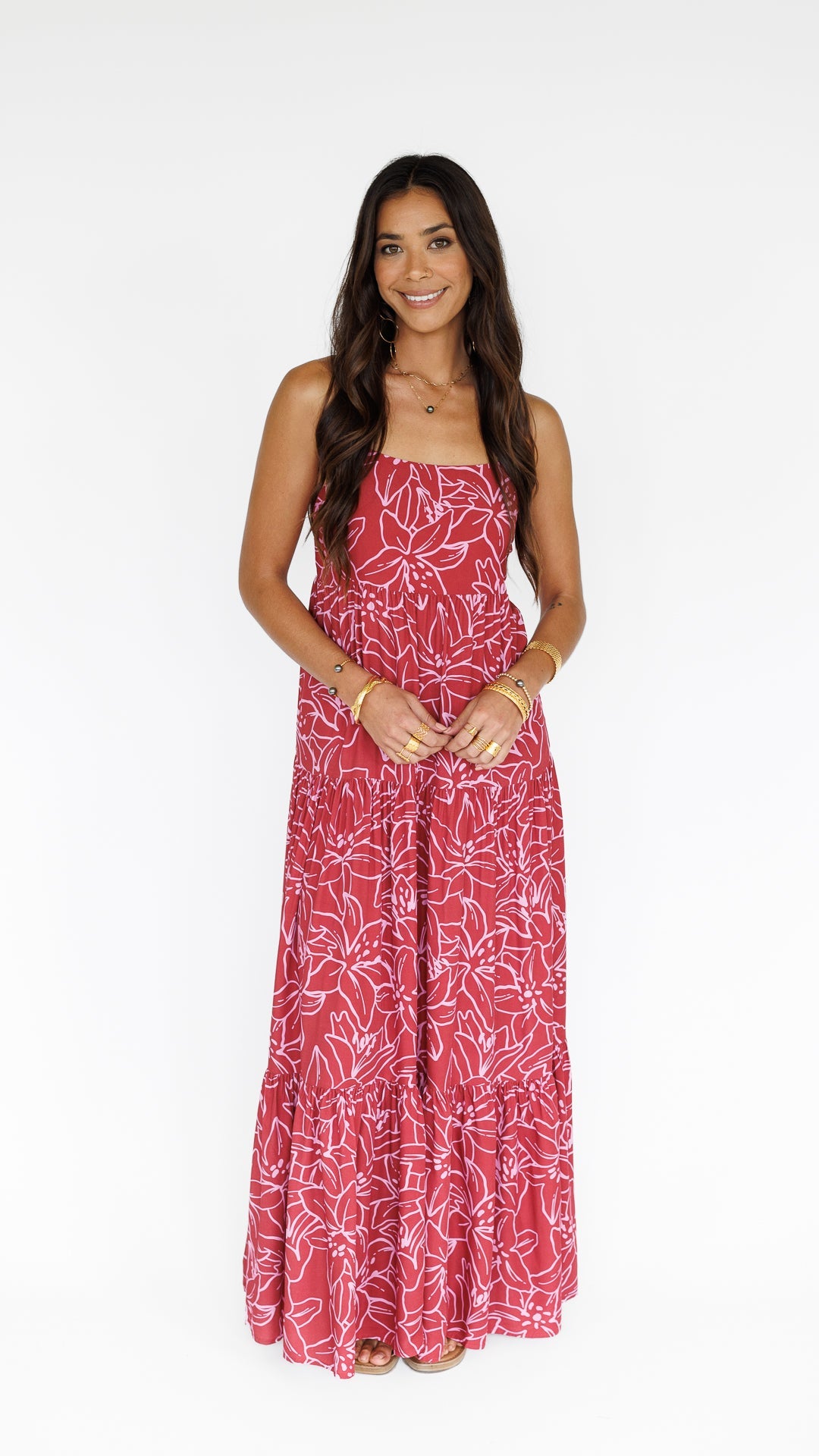 Lilinoe / Haleiwa Maxi Dress / Dragon Fruit KEANI APPAREL