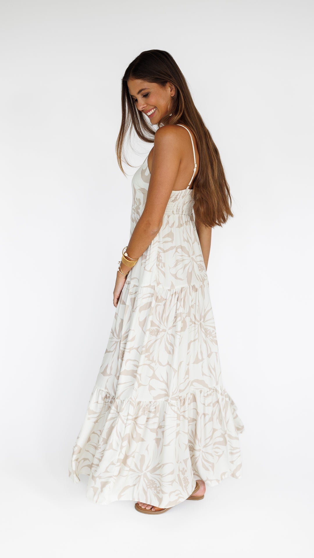 Hibiscus Kiss / Haleiwa Maxi Dress / Bamboo Shoot KEANI APPAREL