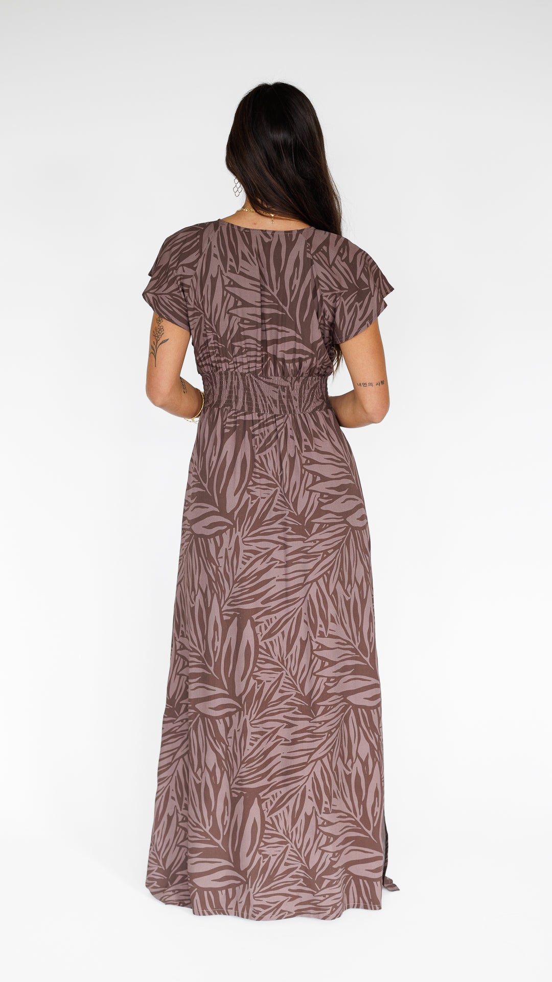 Pretty In Palms / Moana Maxi Dress / Coffee Bean KEANI APPAREL