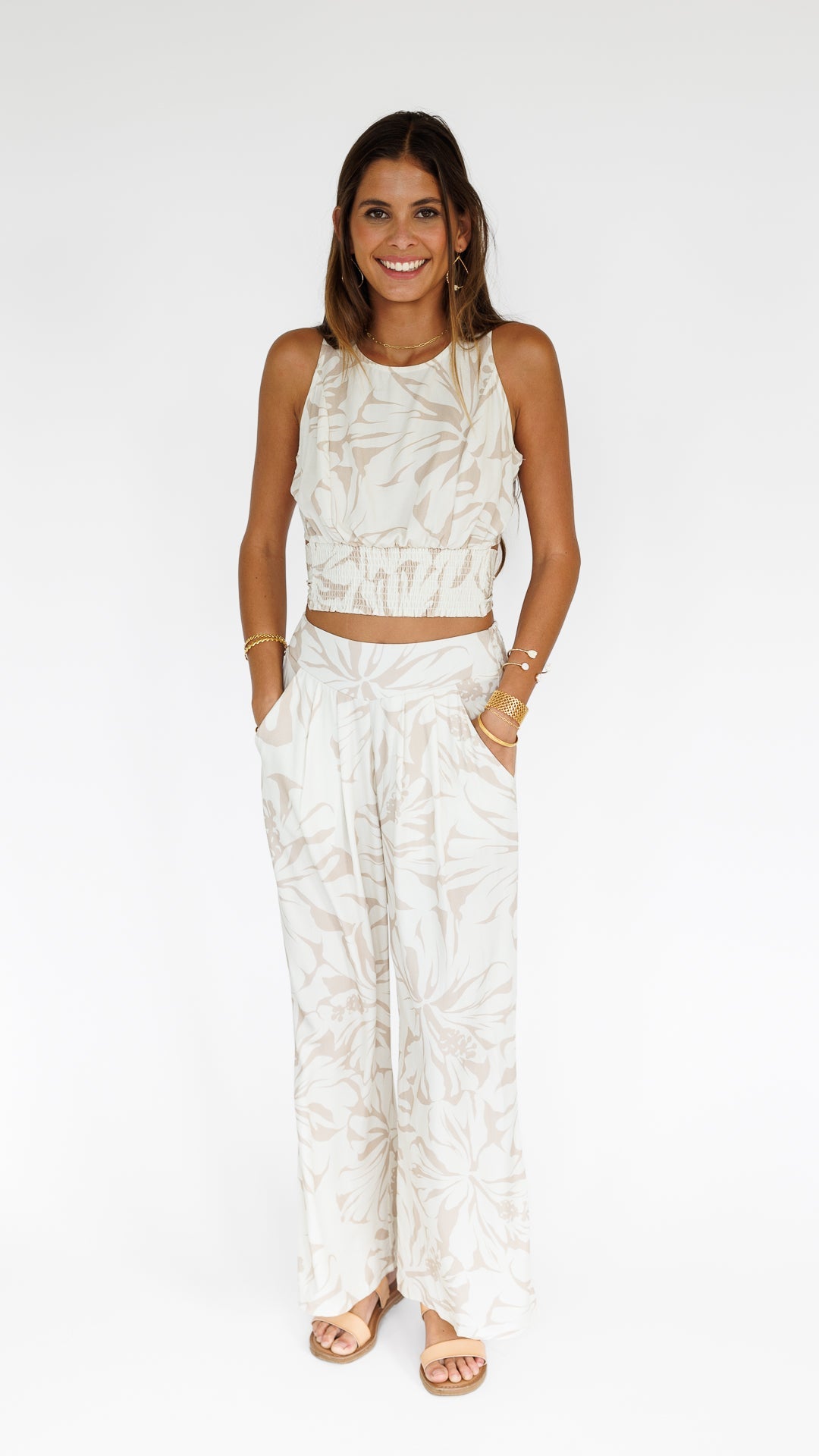 Hibiscus Kiss / Hoku Tie-Back Top / Bamboo Shoot KEANI APPAREL