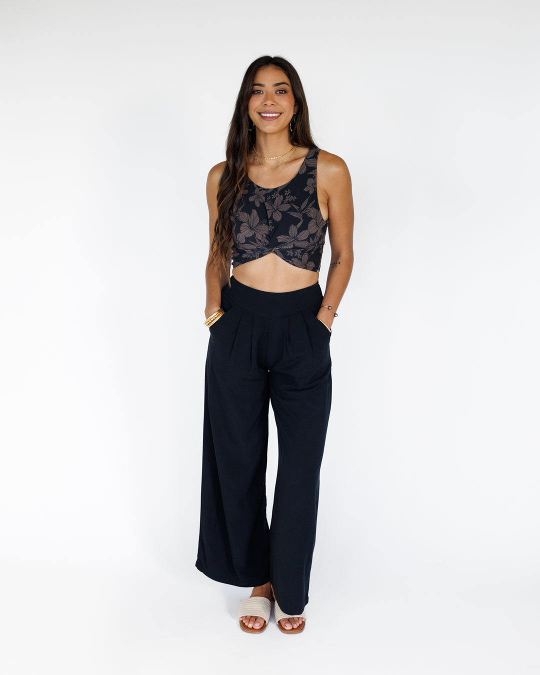 Garden Isle / Kealia Crop Top / Midnight KEANI APPAREL