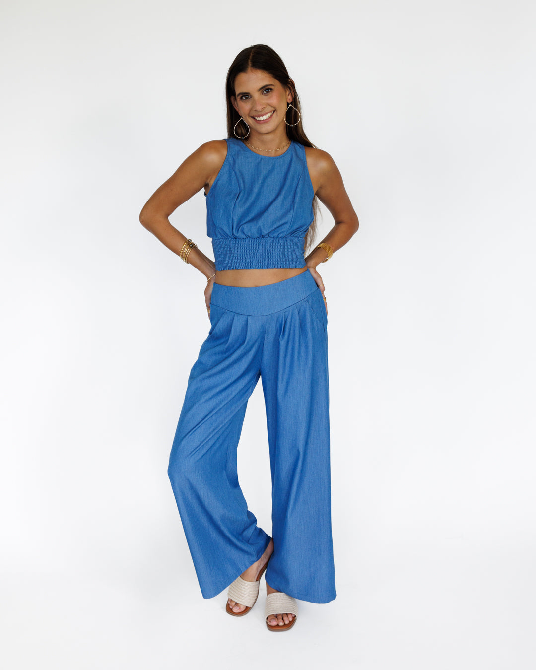 Hoku Tie-Back Top / Denim Drift KEANI APPAREL