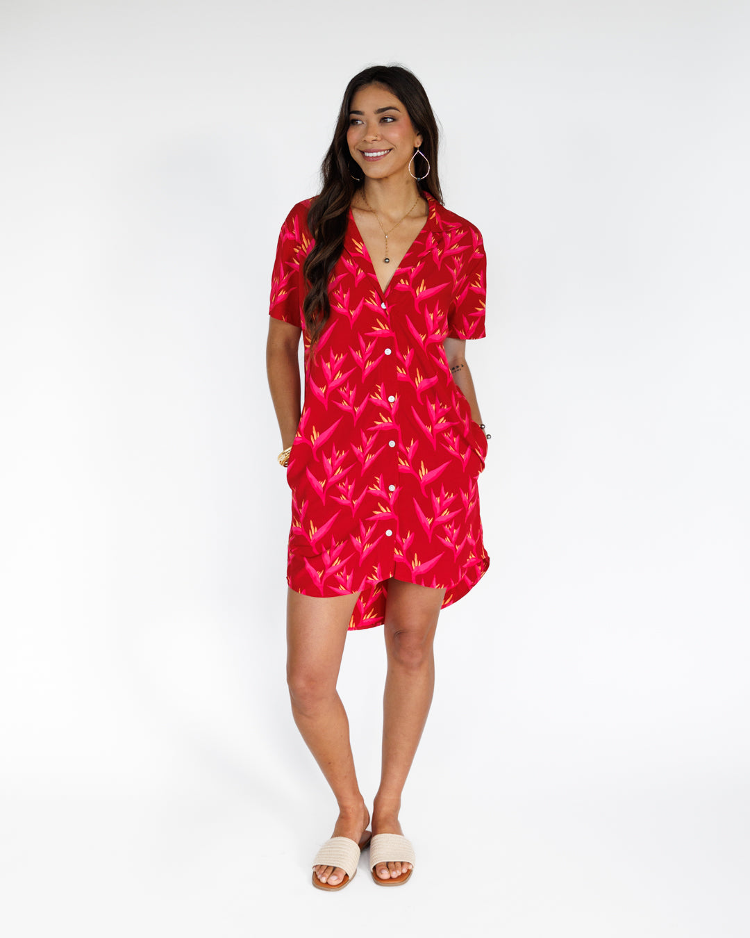 Heliconia / Paia Shirt Dress / Hot Tropic KEANI APPAREL