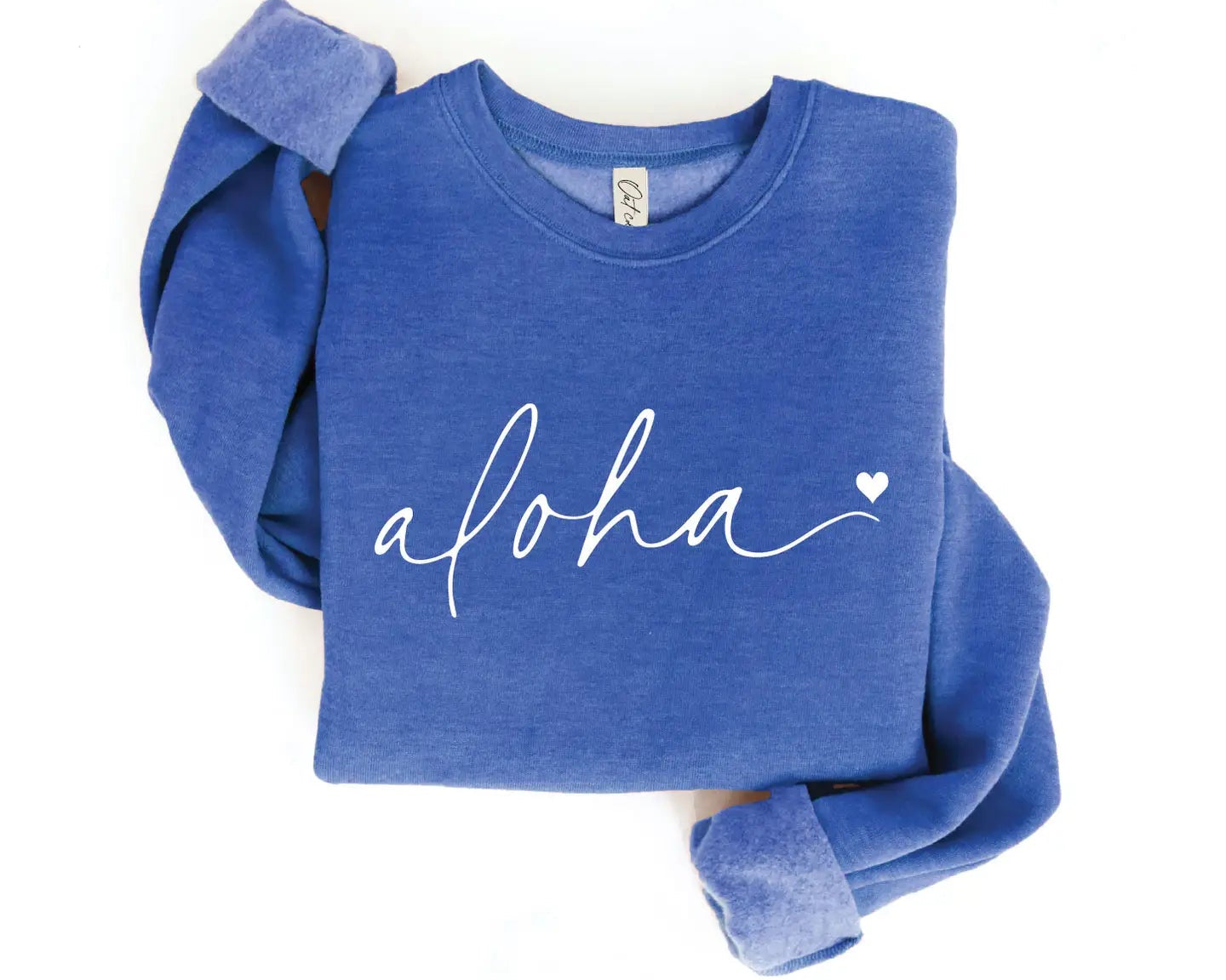 ALOHA Heart Graphic Sweatshirt / Heather Royal OAT COLLECTIVE