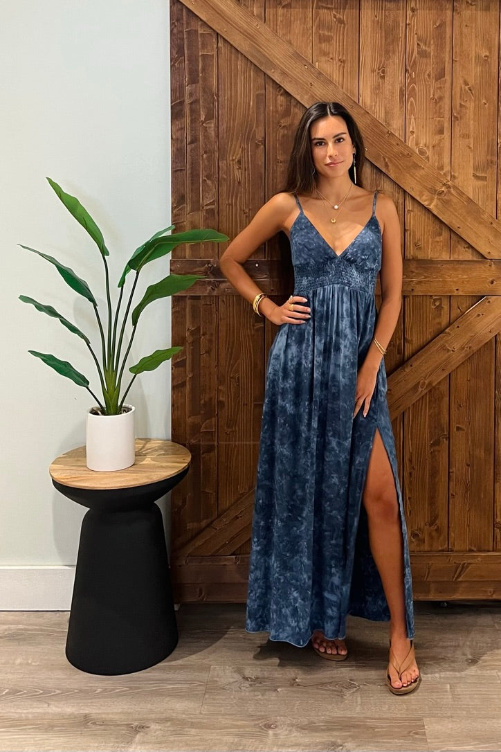 Lumiere Dress / Murky Denim Khush Clothing