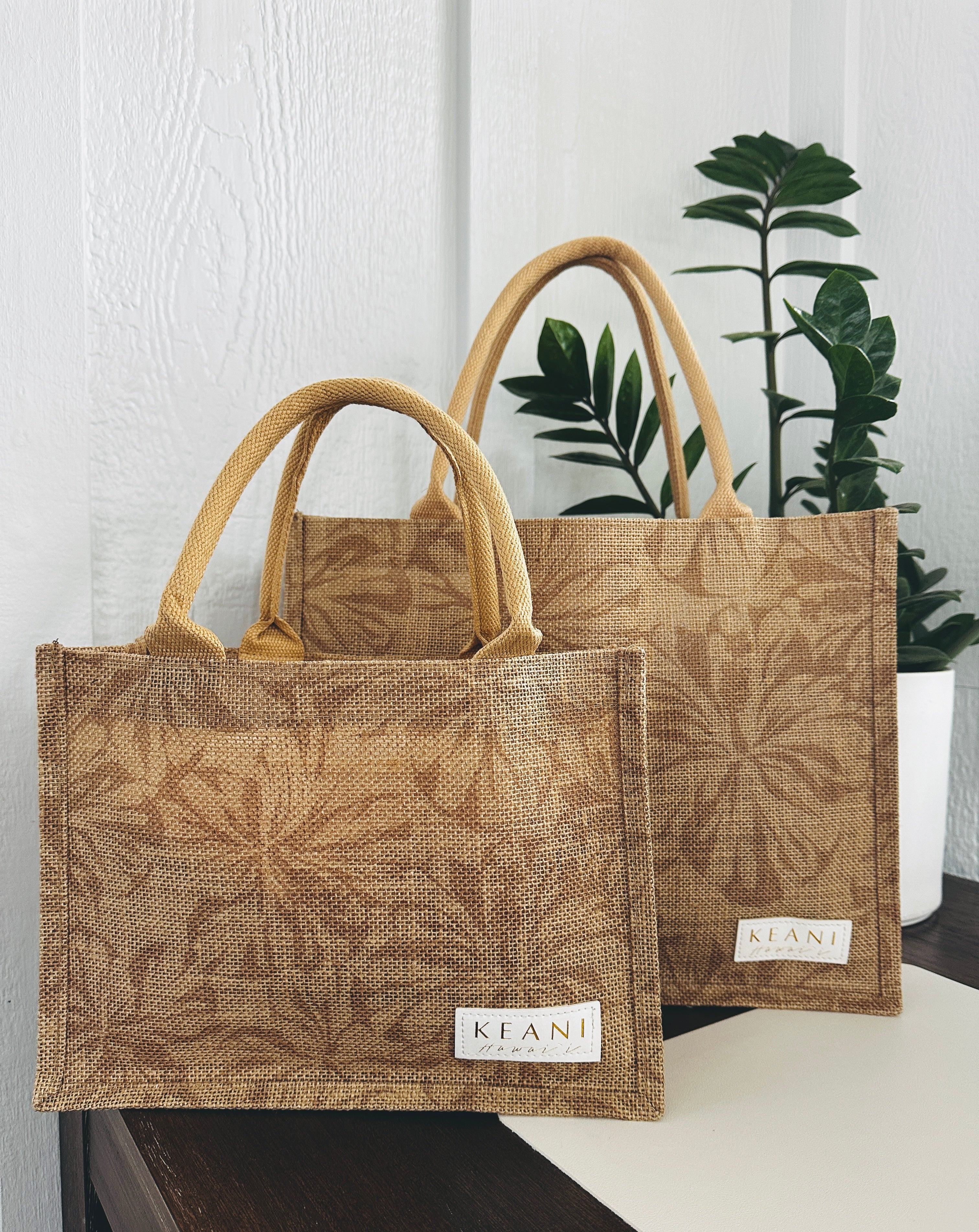 Keani Hawai'i Hibiscus Jute Bag / Large KEANI HAWAI`I
