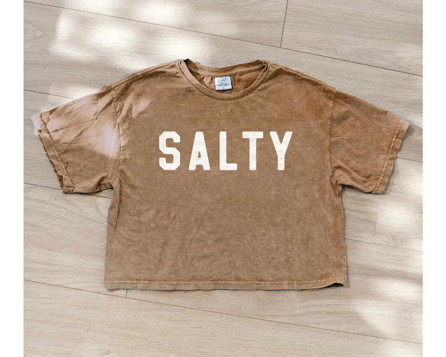 SALTY Cropped Mineral Graphic Top / Toast OAT COLLECTIVE