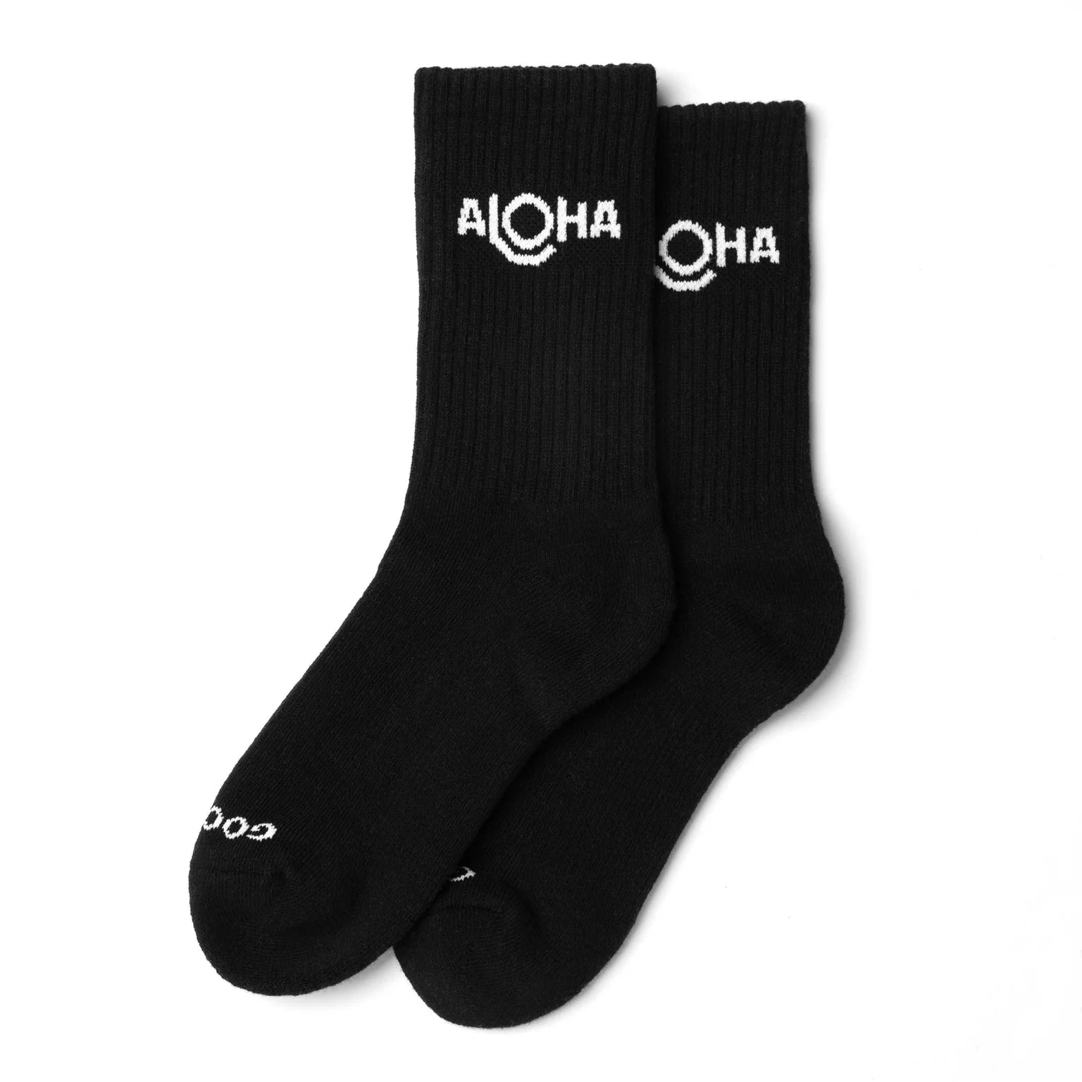 Aloha Crew Socks / Black Aloha Collection