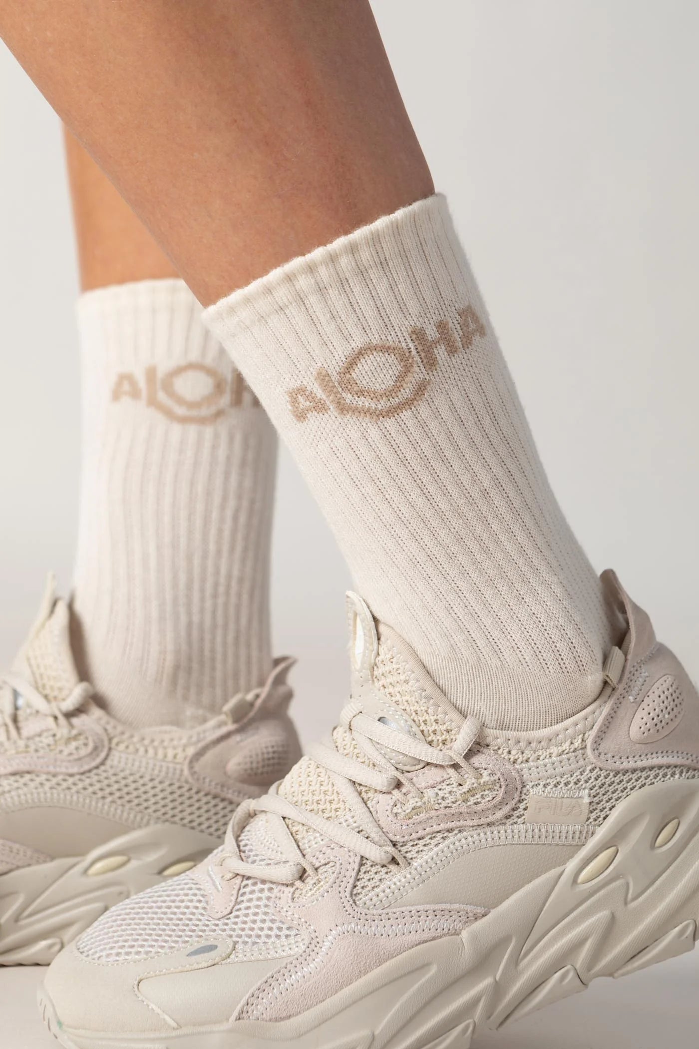 Aloha Crew Socks / Sandstone Aloha Collection