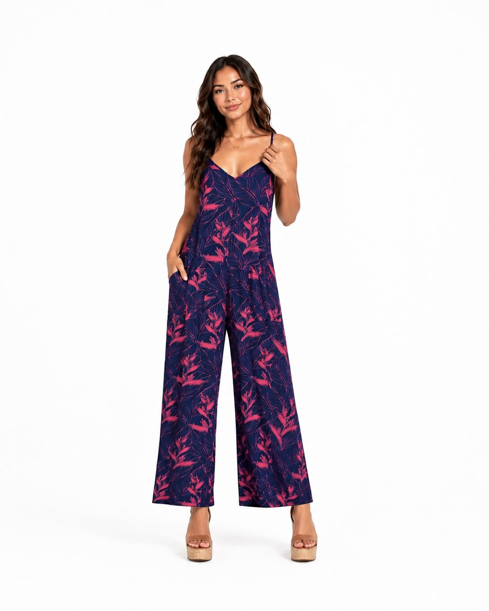 Nāhiku / Haiku Jumpsuit / Rosé on Indigo / Classic Length KEANI APPAREL