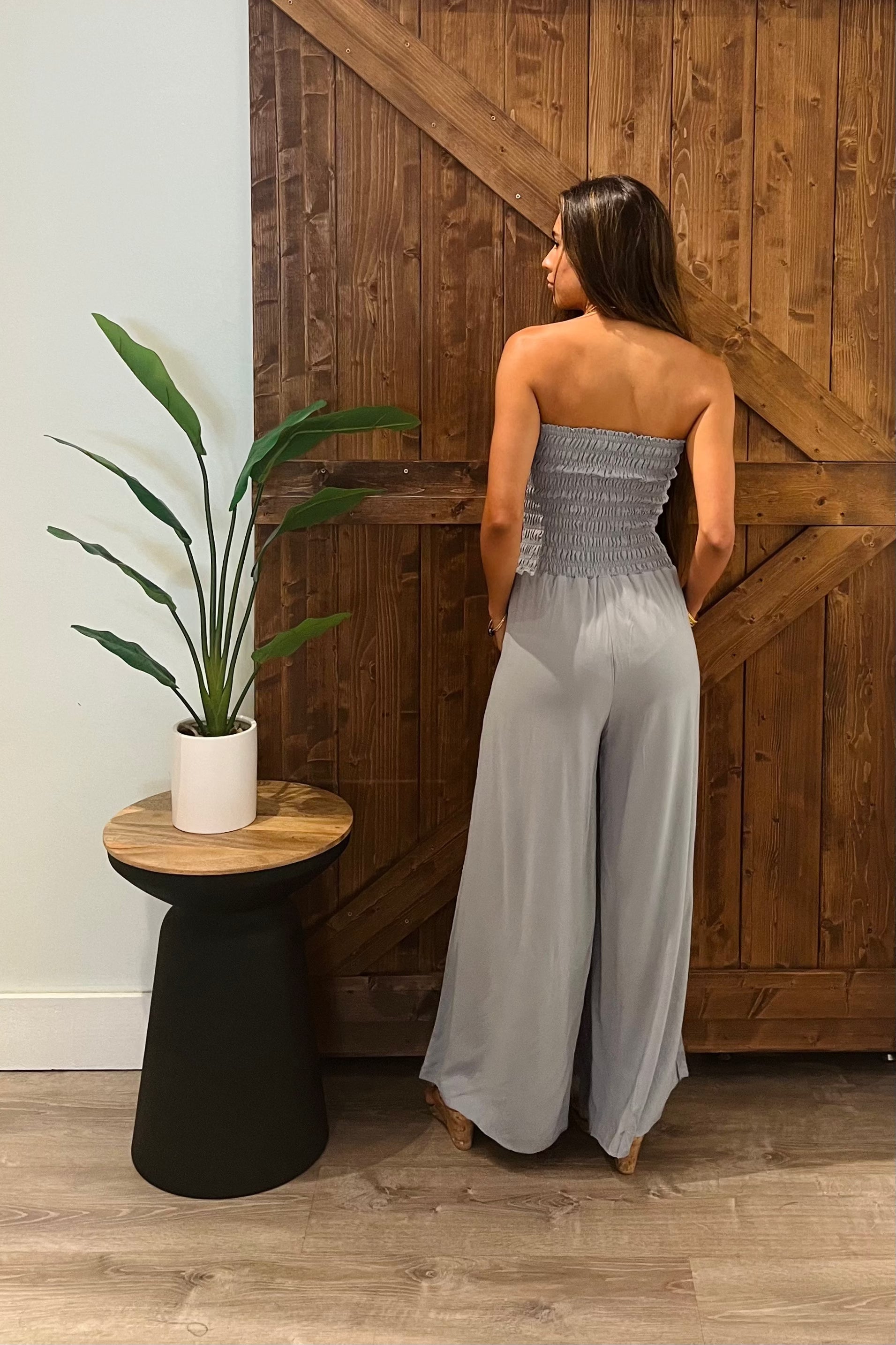 Lawai Jumpsuit / Silver Grey Khush Clothing